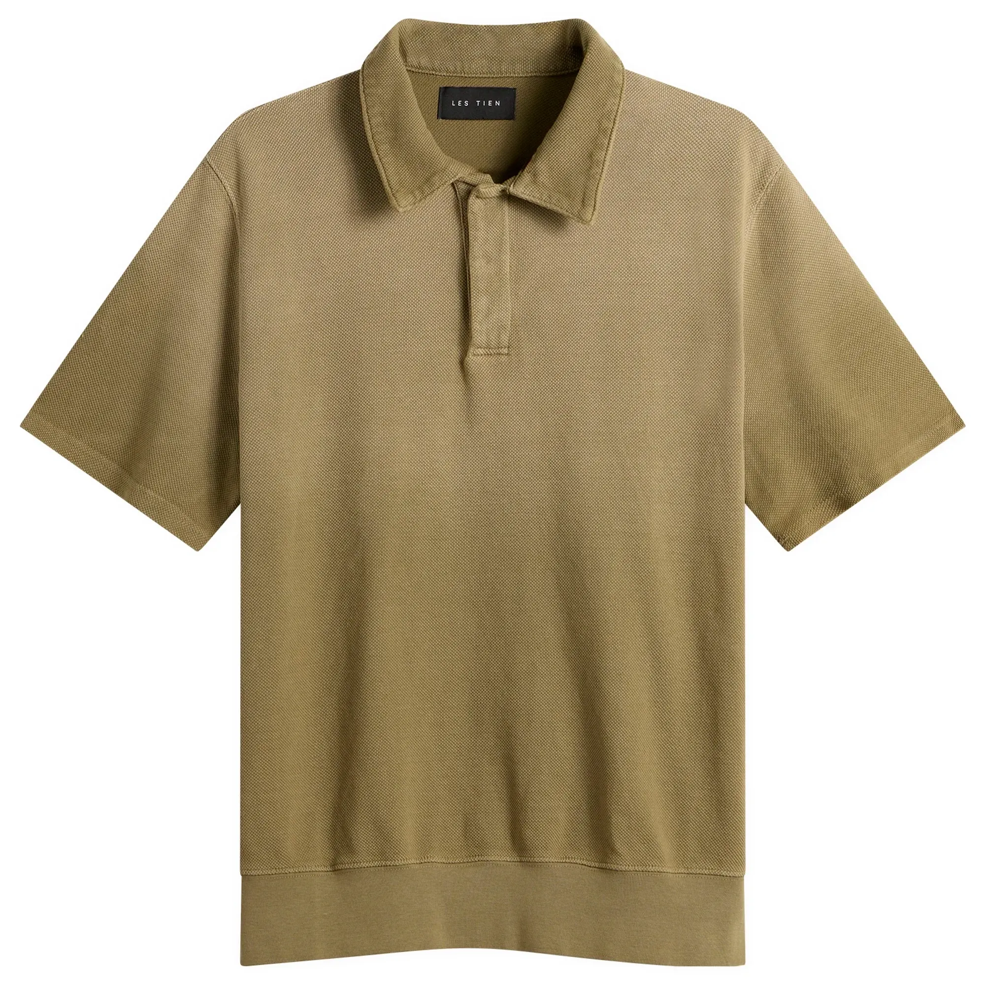 Les Tien Men's Pique Cotton Tennis Polo Shirt Military Ice