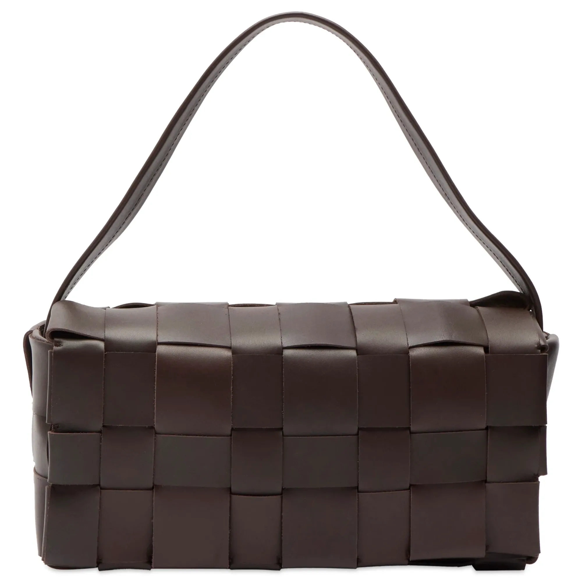 ST. Agni Women's Woven Envelope Slim Tote Chocolate