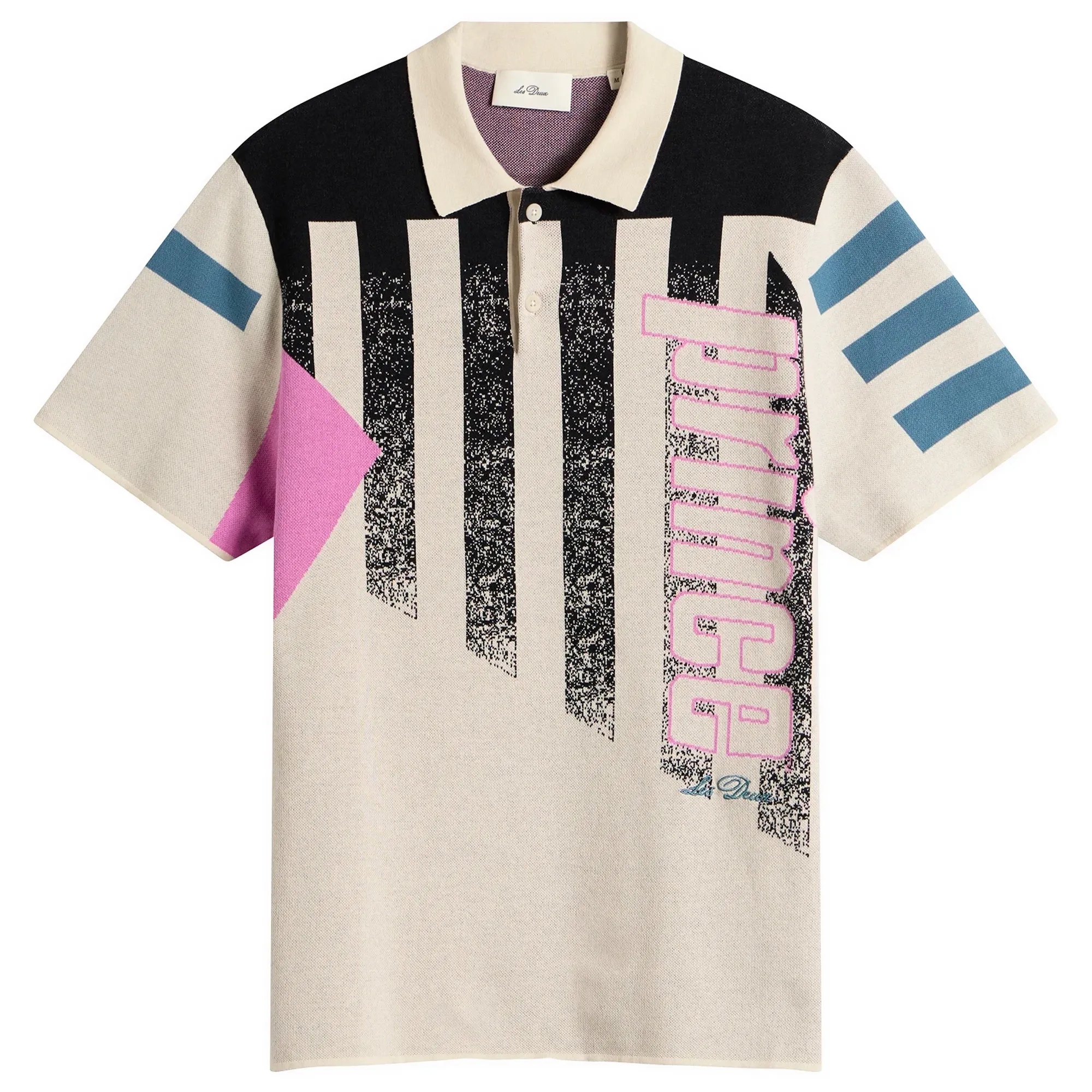 Les Deux Men's Prince Intarsia Knitted Polo Light Ivory