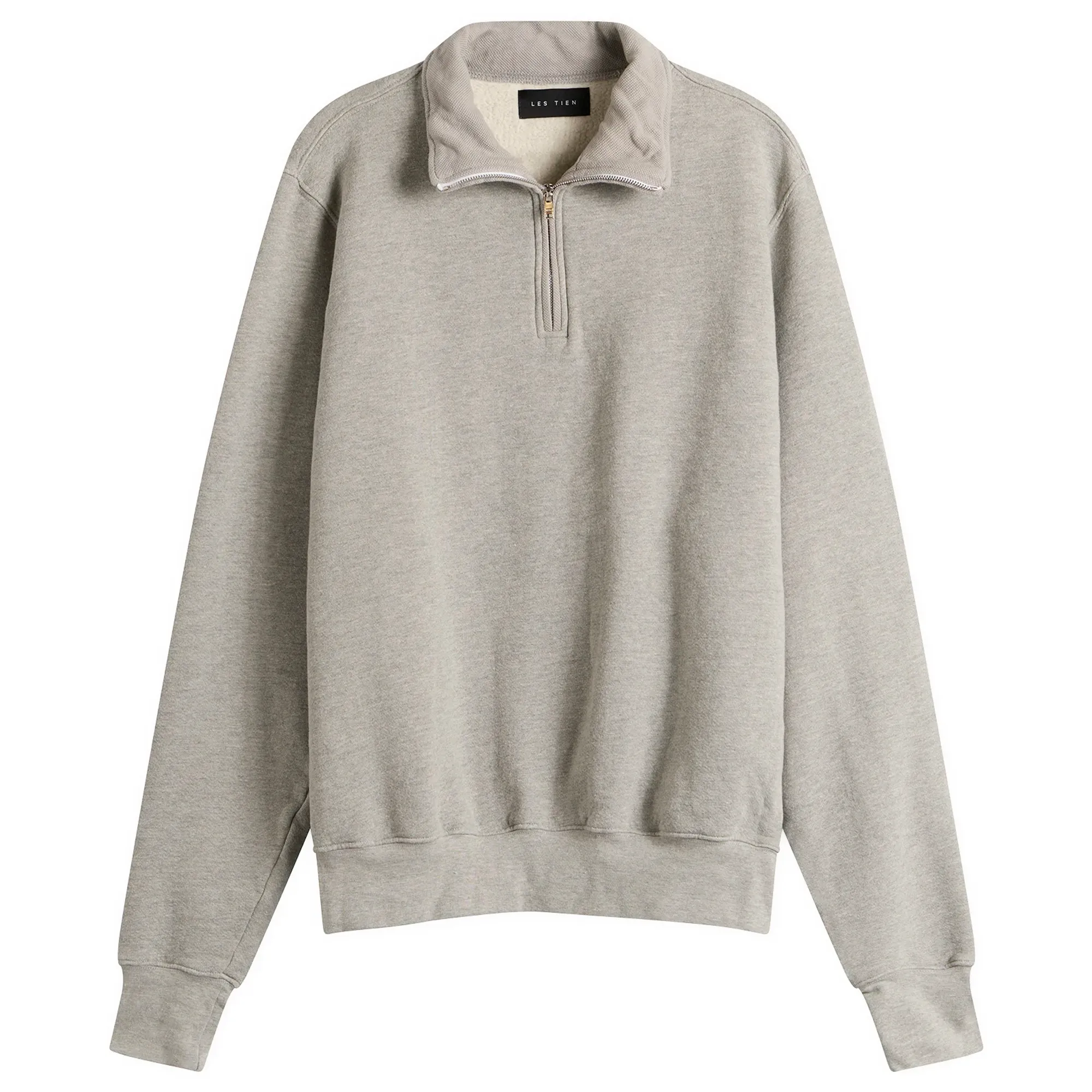 Les Tien Men's Heavyweight Half Zip Yacht Pullover Heather Grey