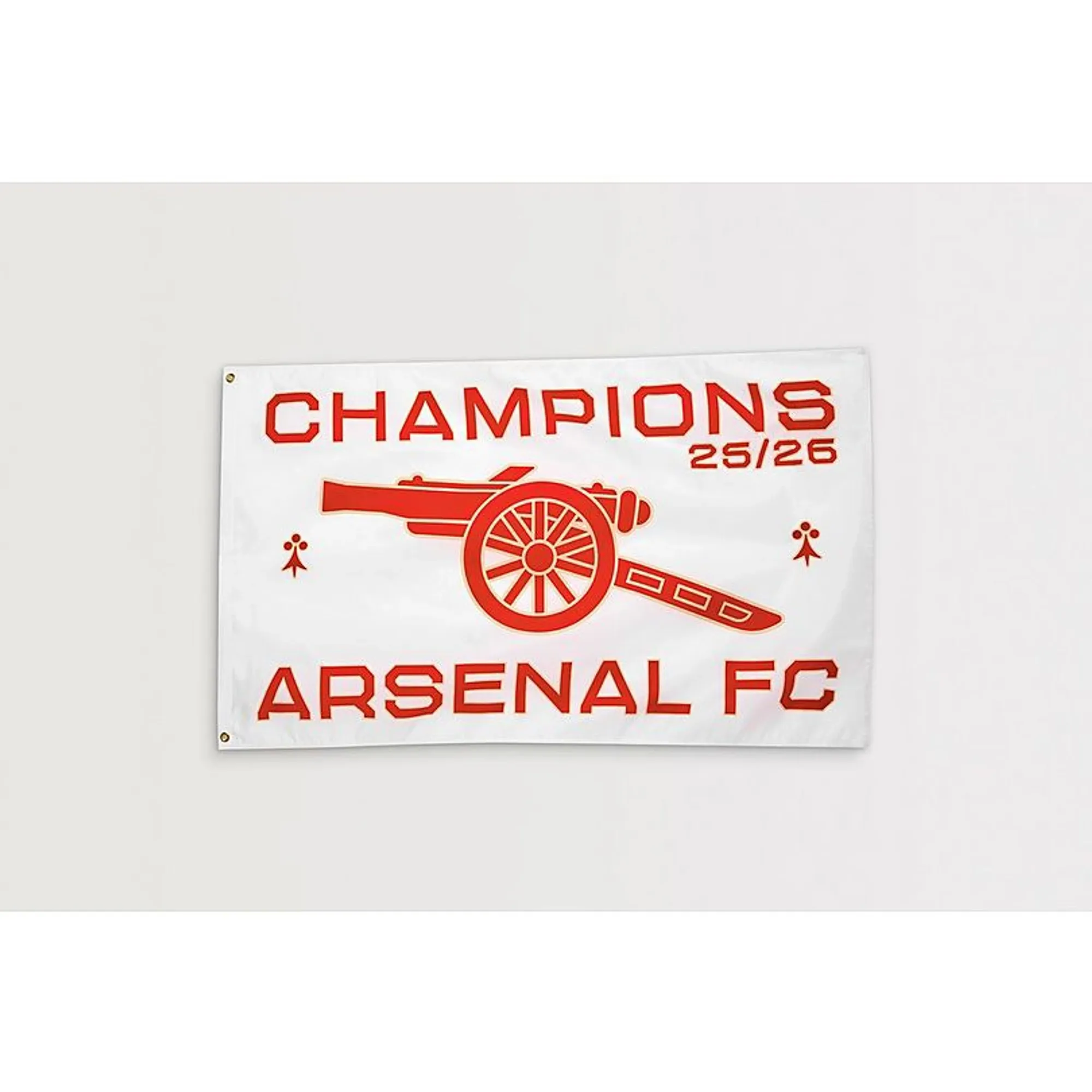 Arsenal Champions 25/26 Flag, White