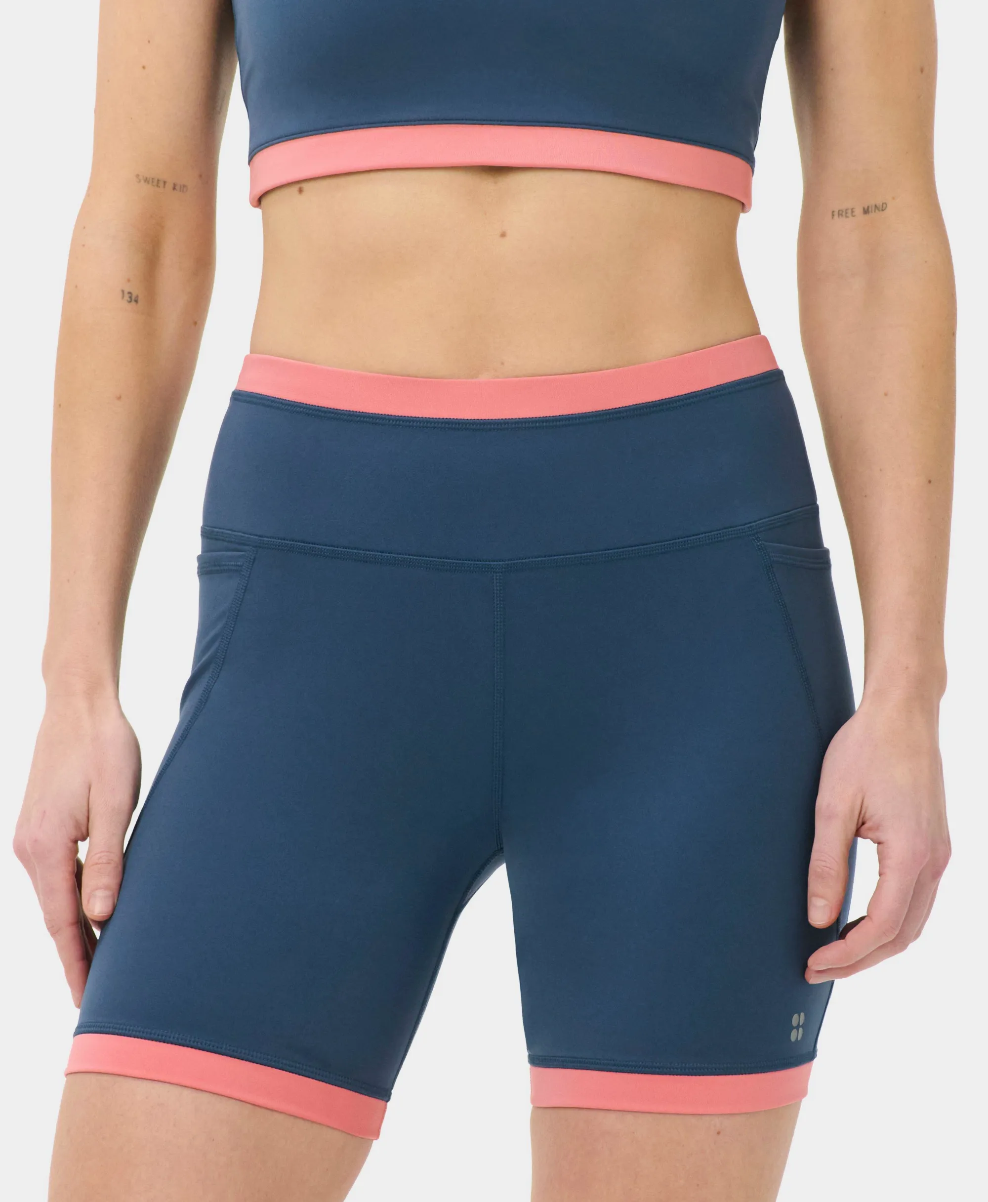 Sweaty Betty Power Colourblock 6" Shorts, Pink, Women's XS