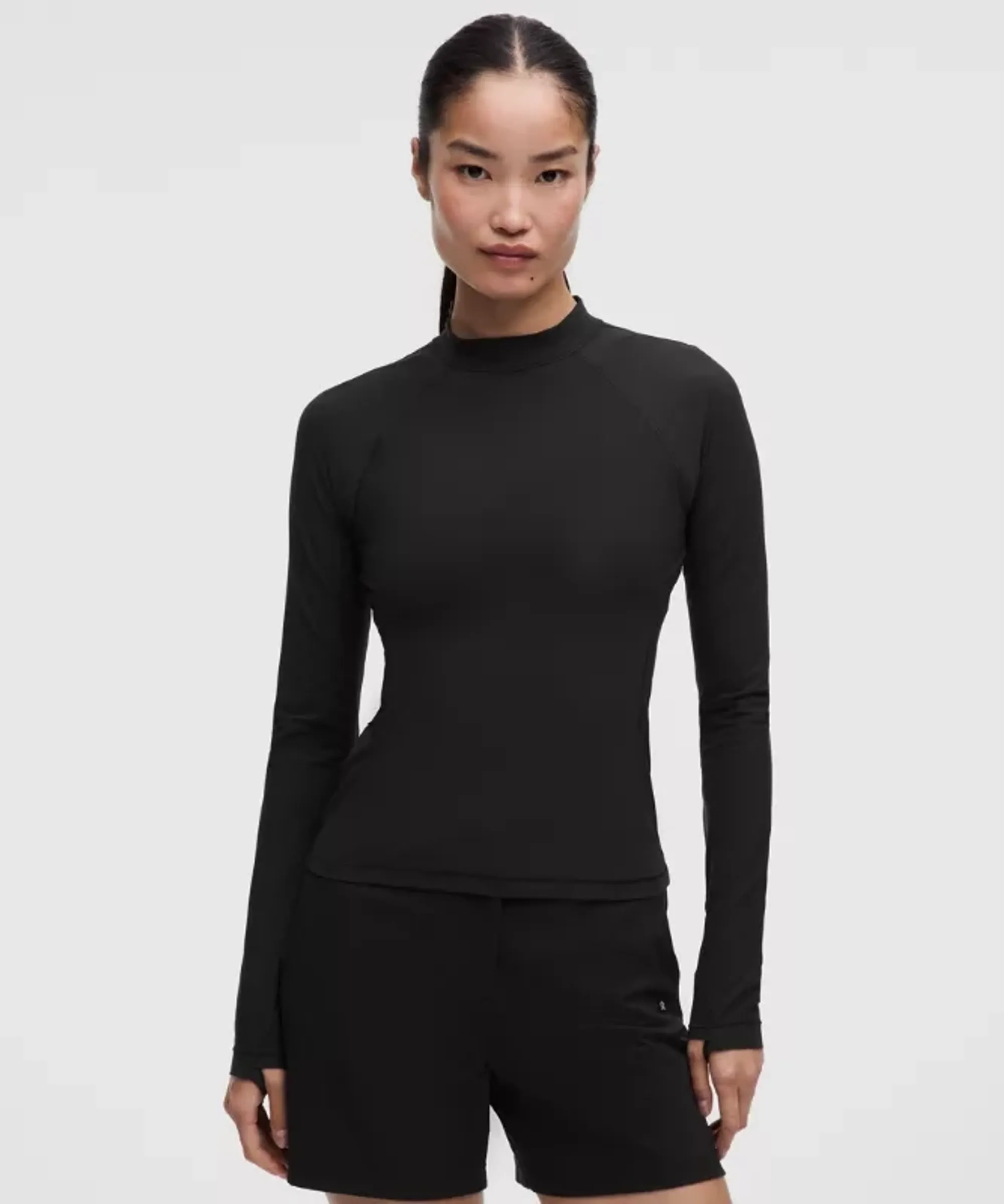 lululemon – Women's UV-Protective Mockneck Long-Sleeve Shirt – Color Black – Size Medium