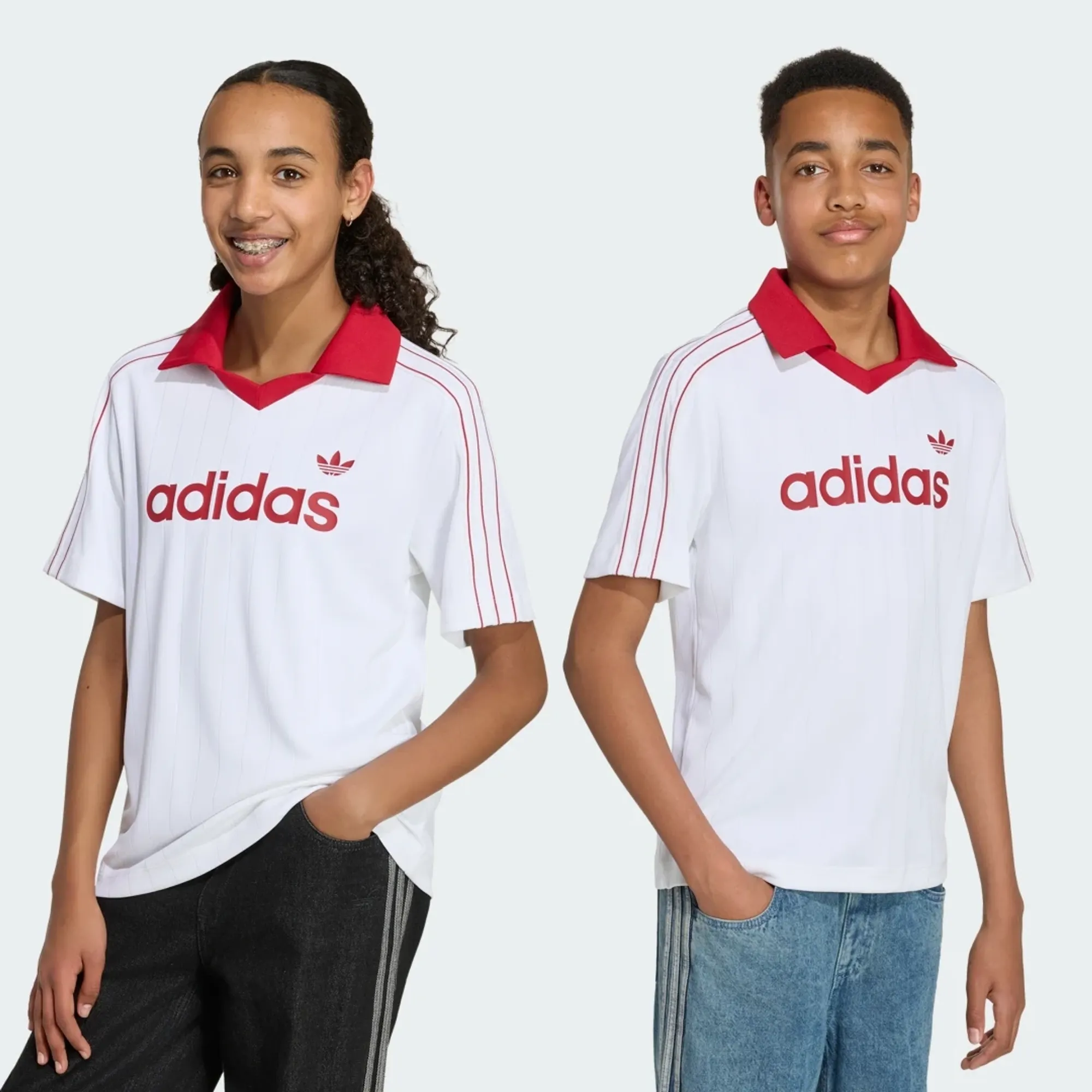 adidas LOOSE PINSTRIPE Polo Shirt T-Shirt