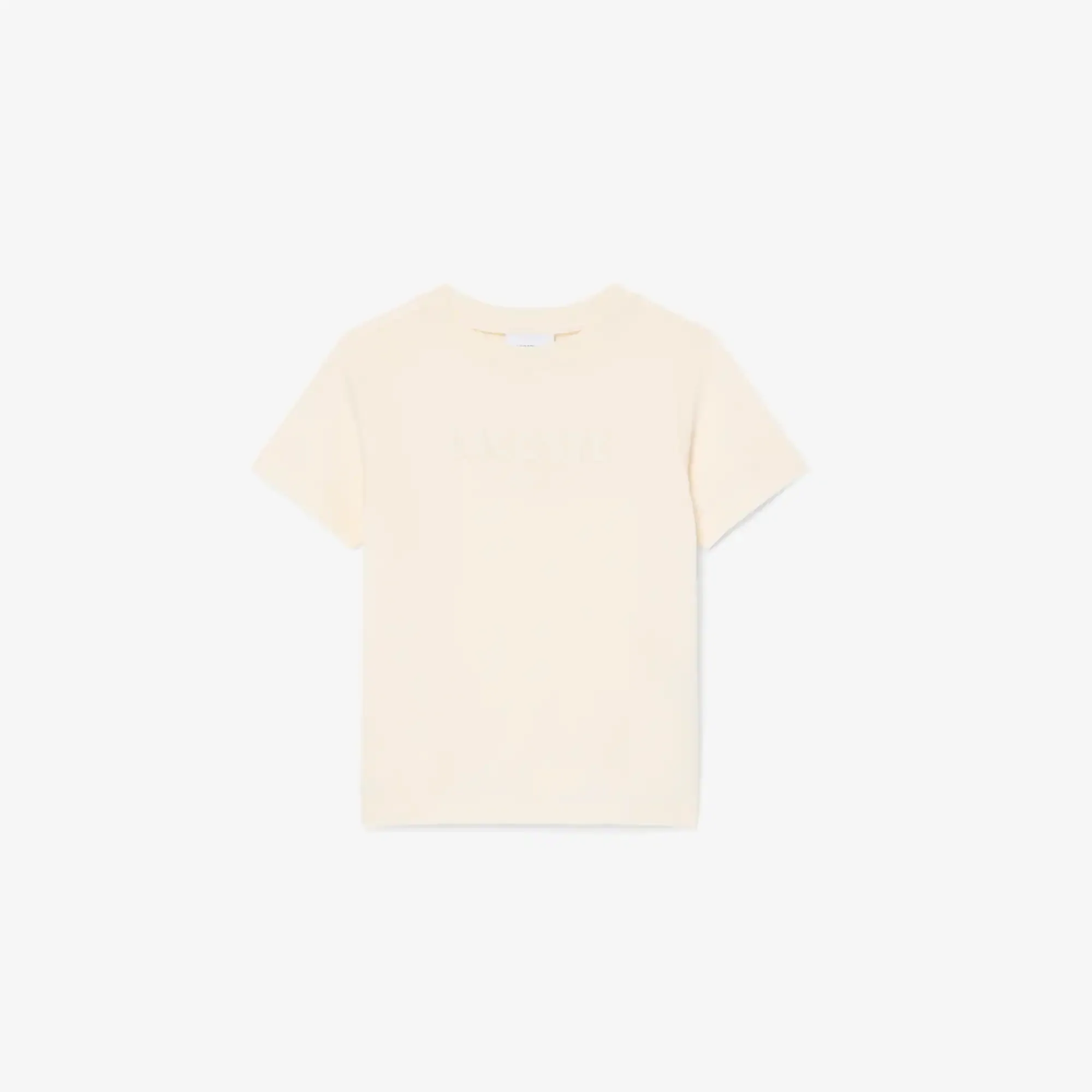 Textured Lacoste Cotton T-shirt - Ecru White