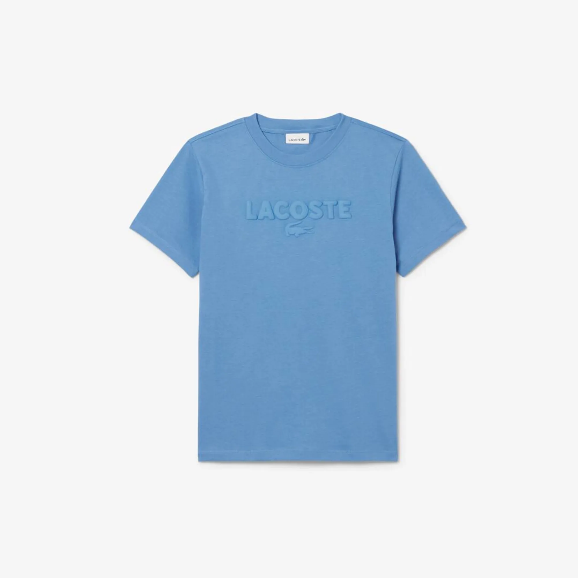 Textured Lacoste Cotton T-shirt - Blue