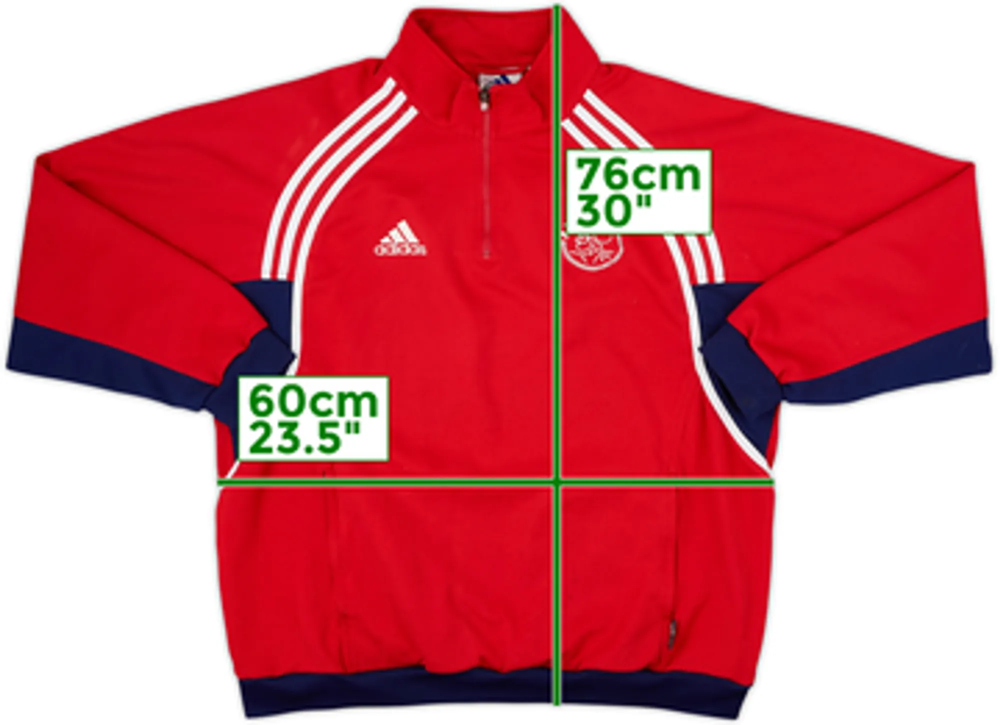 2000-01 Ajax adidas 1/4 Zip Sweat Top - 7/10 - (XL)