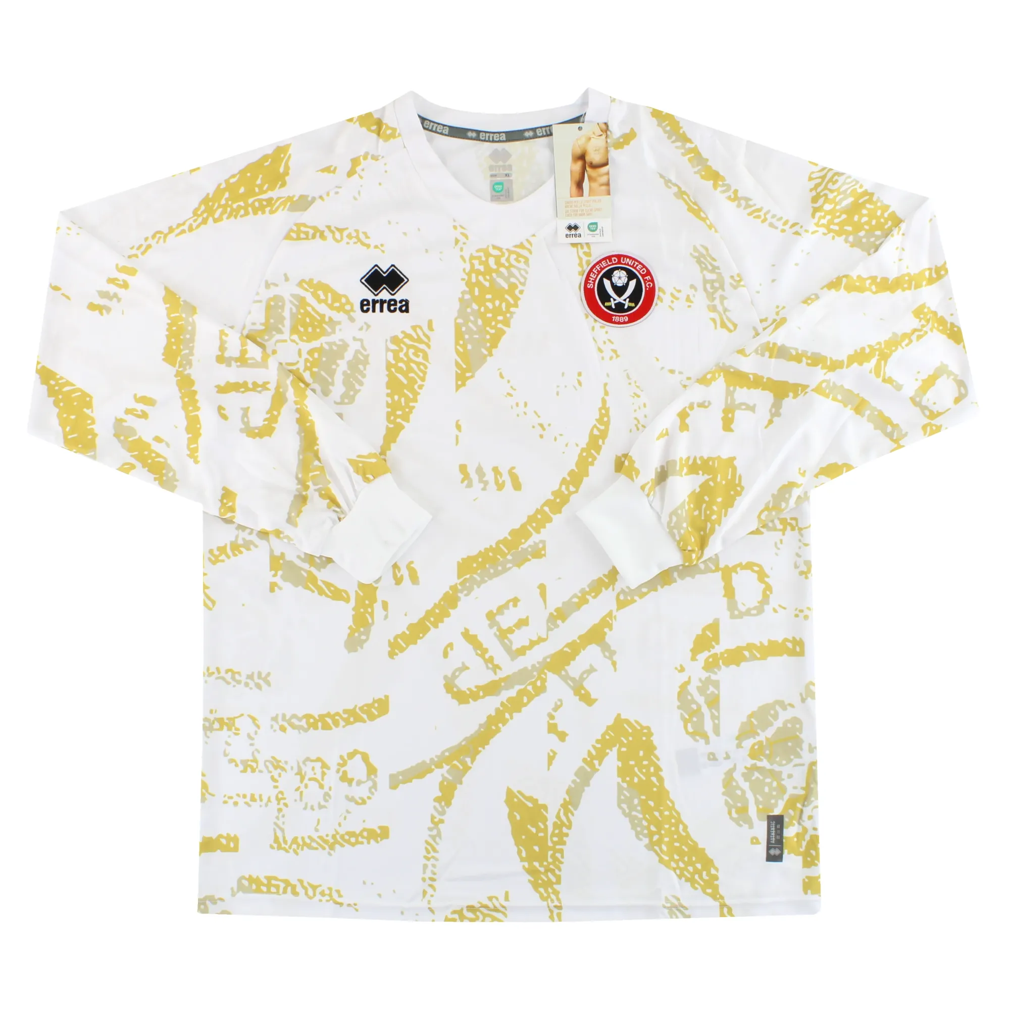 2024-25 Sheffield United Errea Pre-Match Away Shirt L/S WHT/GLD*w/tags* - Sheffield United / w/tags
