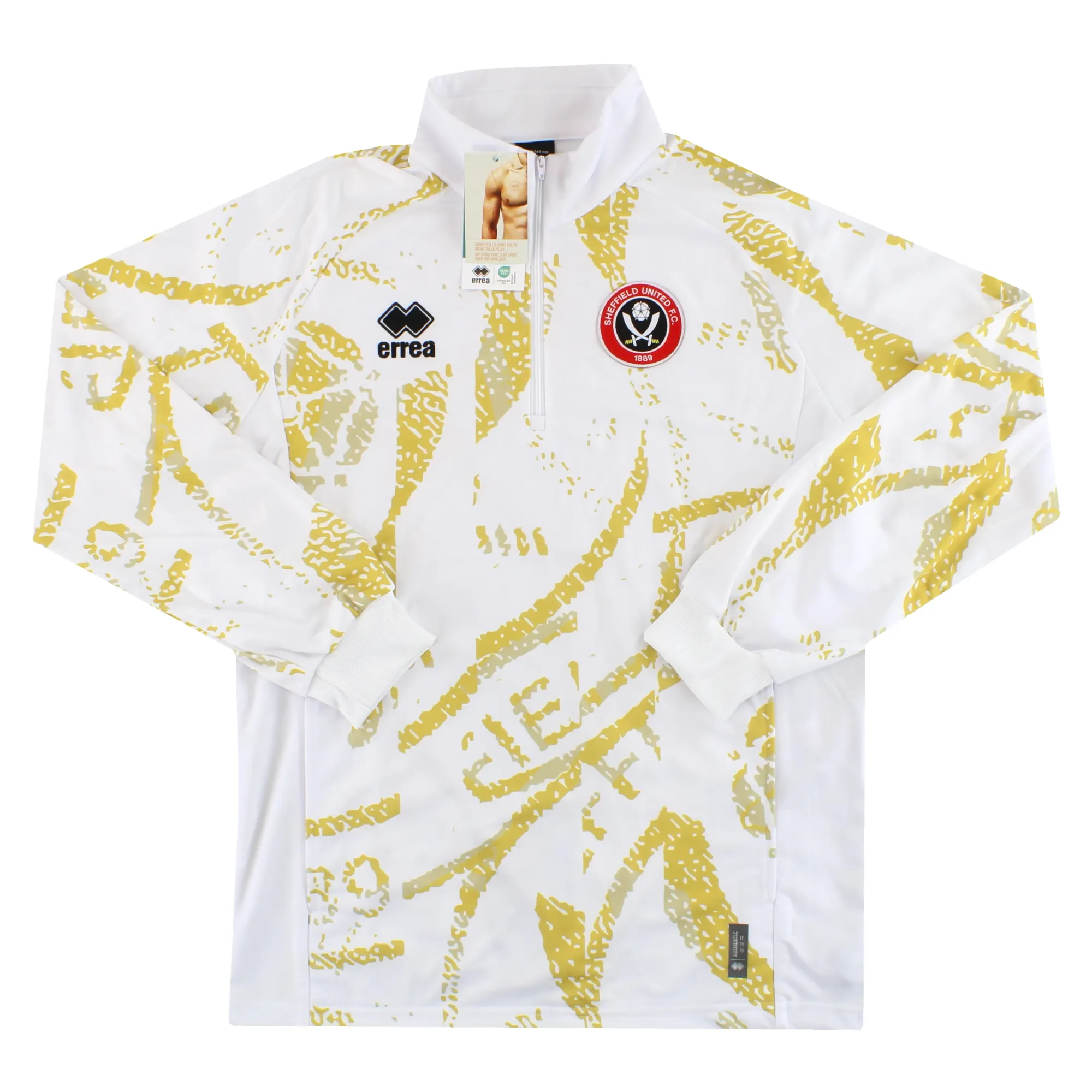 2024-25 Sheffield United Errea Pre-Match Away 1/4 Zip Top WHT/GLD*BNIB* - Sheffield United / BNIB 