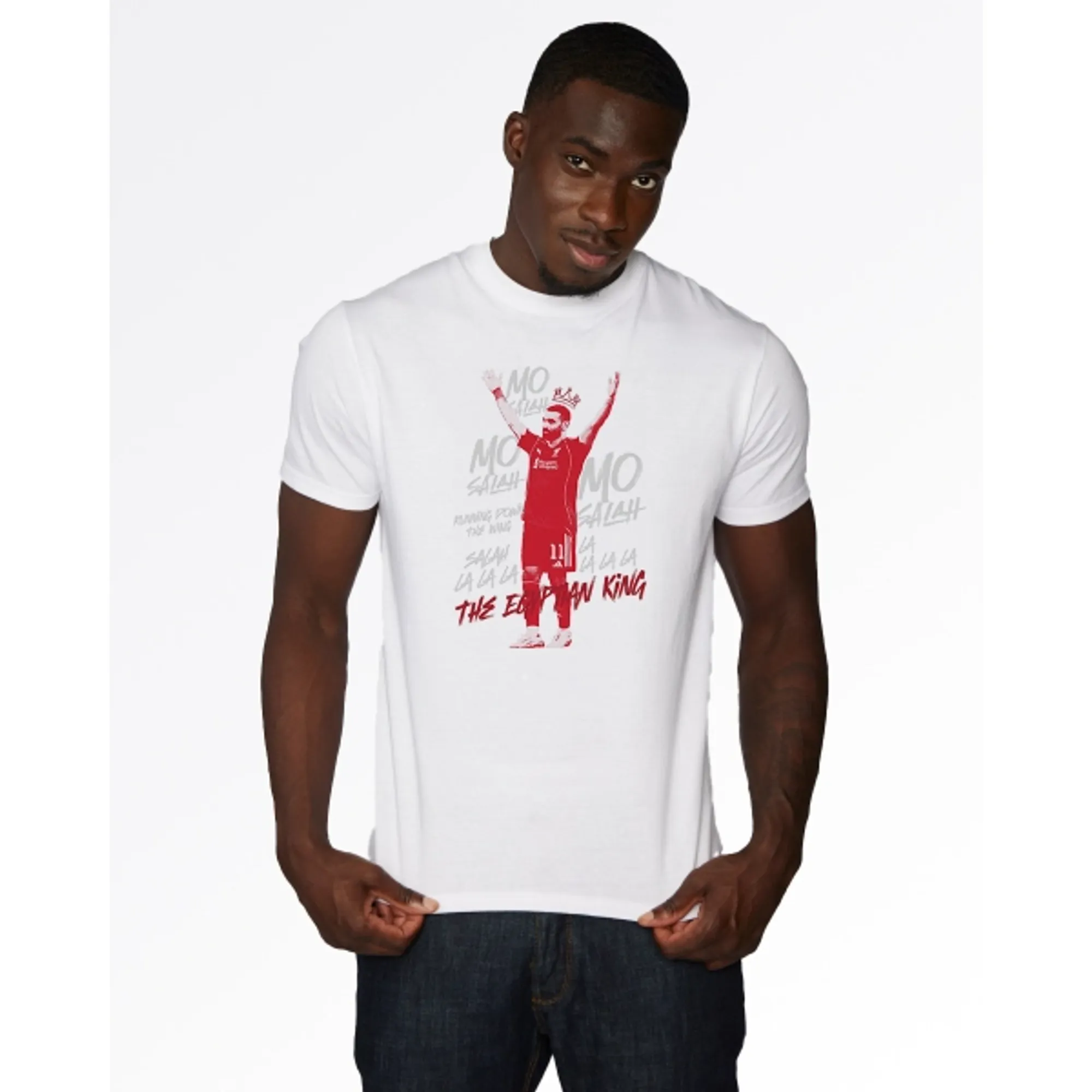 LFC Adults Mo Salah Egyptian King Tee White