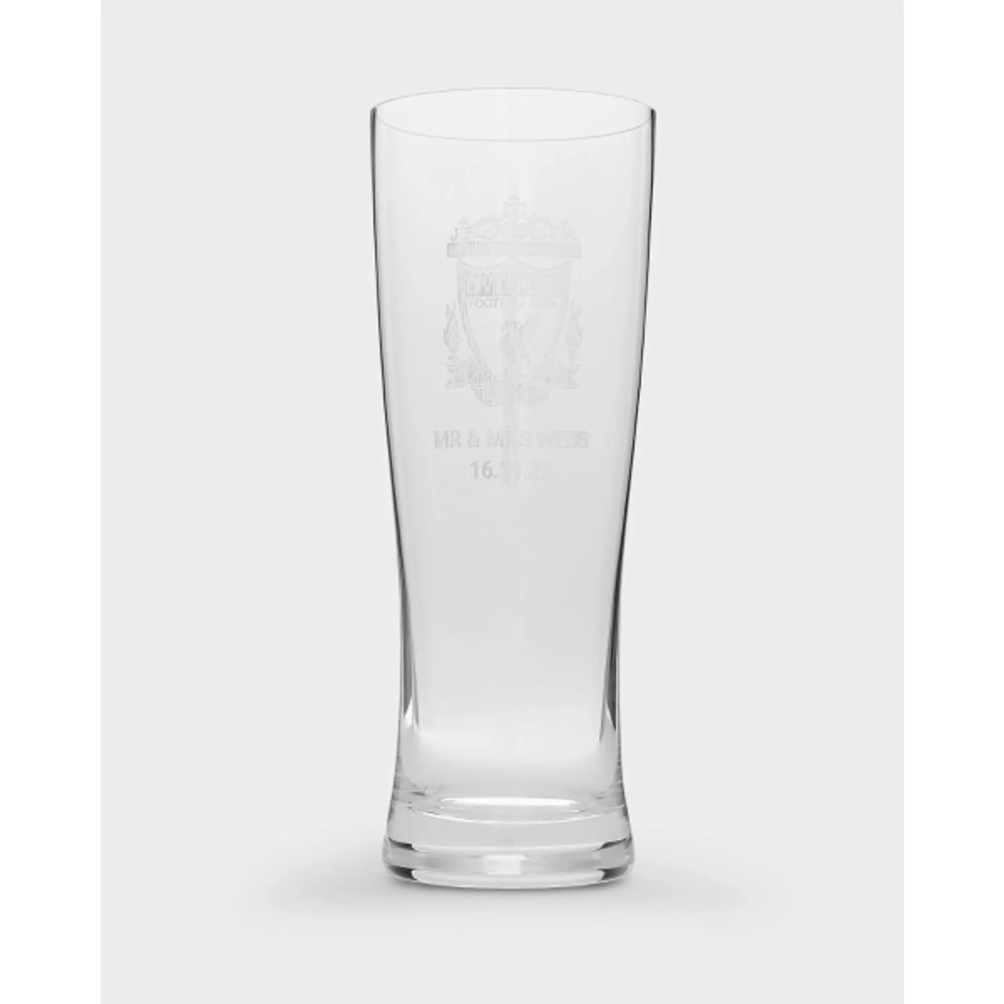 LFC Personalised Crest Tall Pint Glass