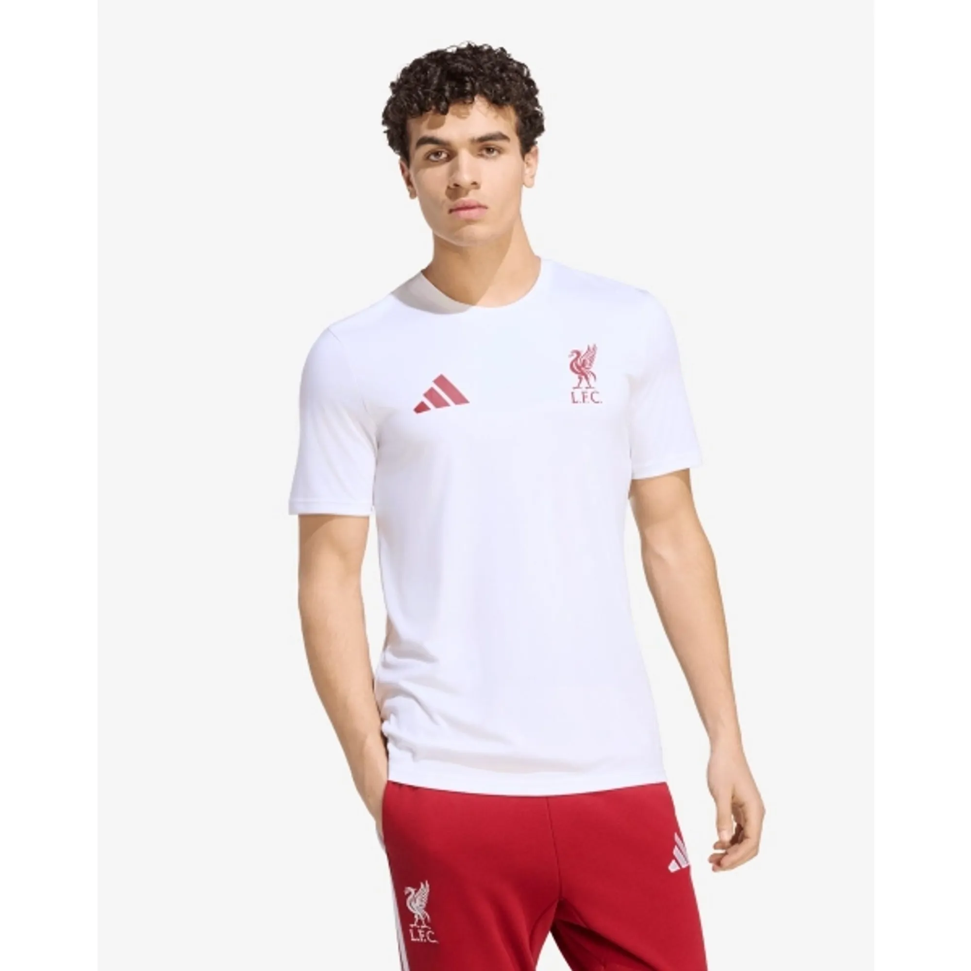 LFC adidas Mens 26/27 DNA Poly Tee White