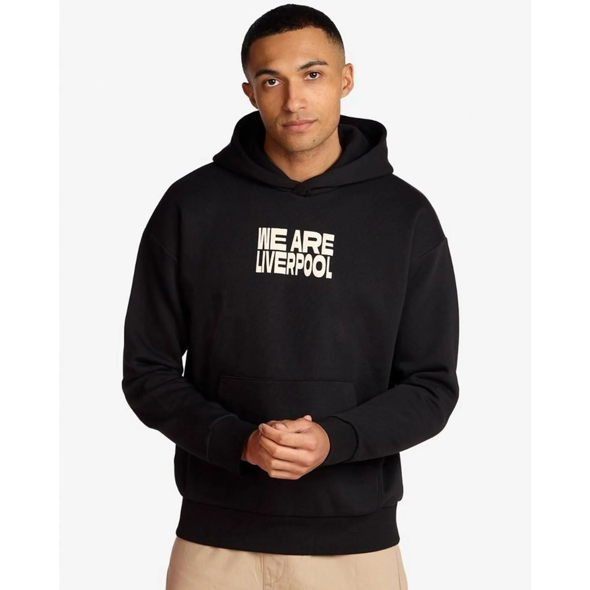 LFC Mens Oversized We Are Liverpool Hoodie Black