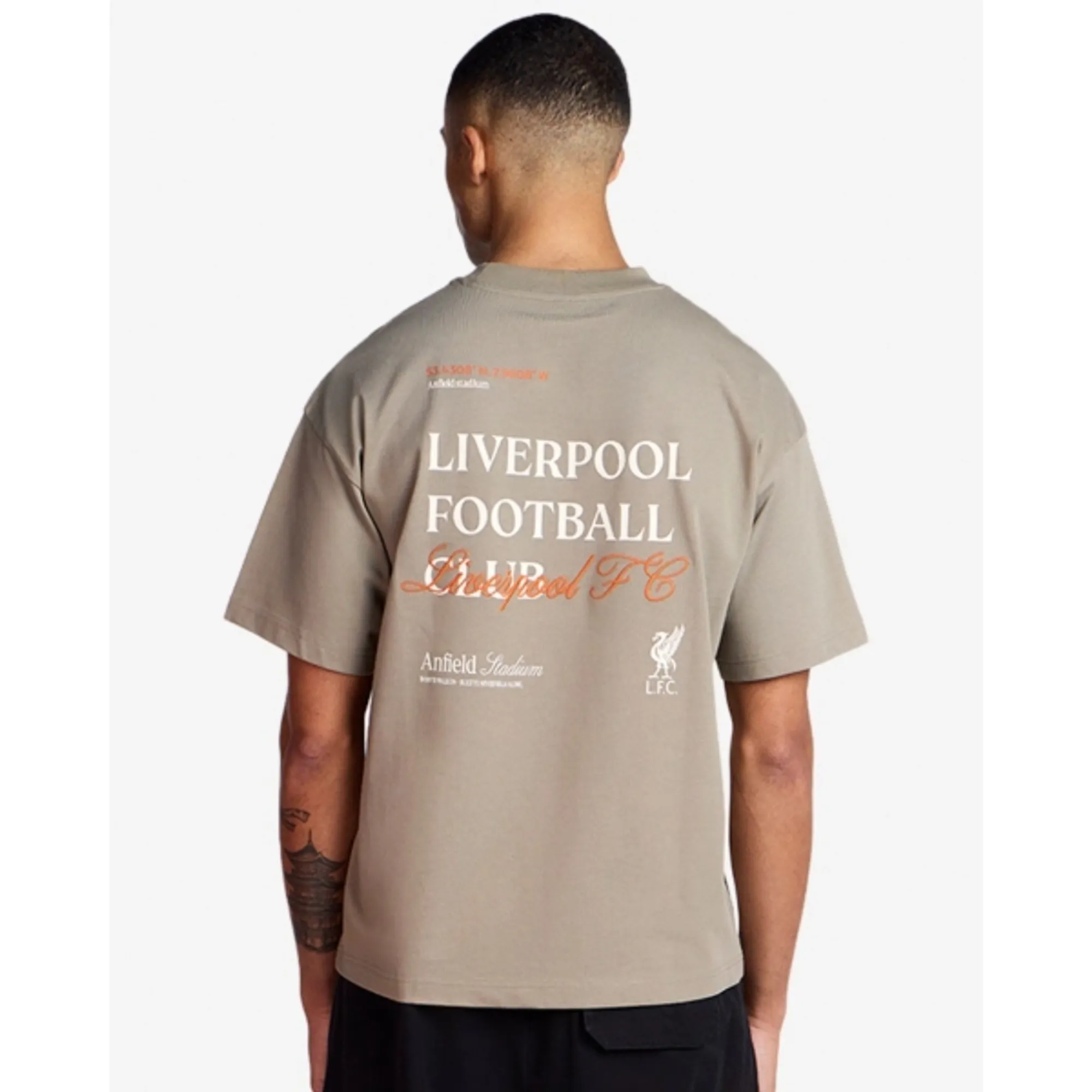 LFC Mens Oversized Football Club Tee Khaki