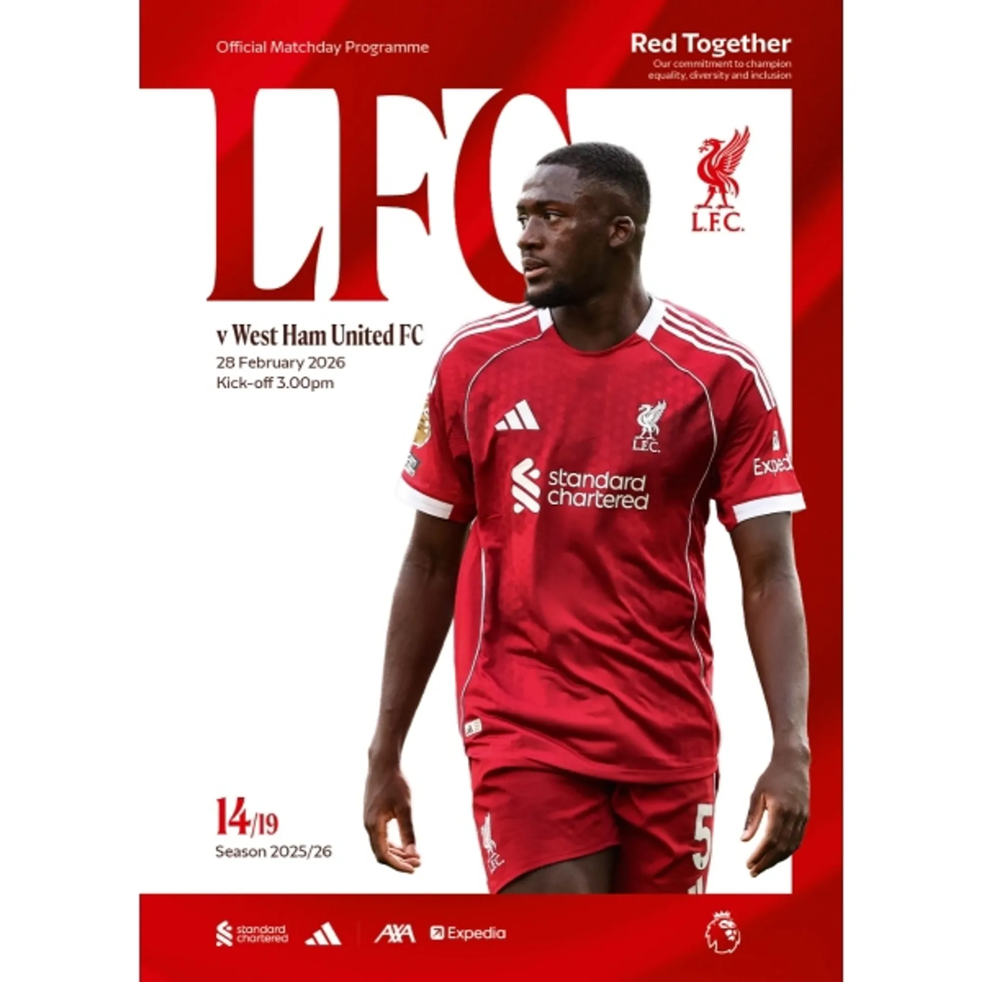 Matchday Programme - LFC vs West Ham - Premier League - 28/02/2026