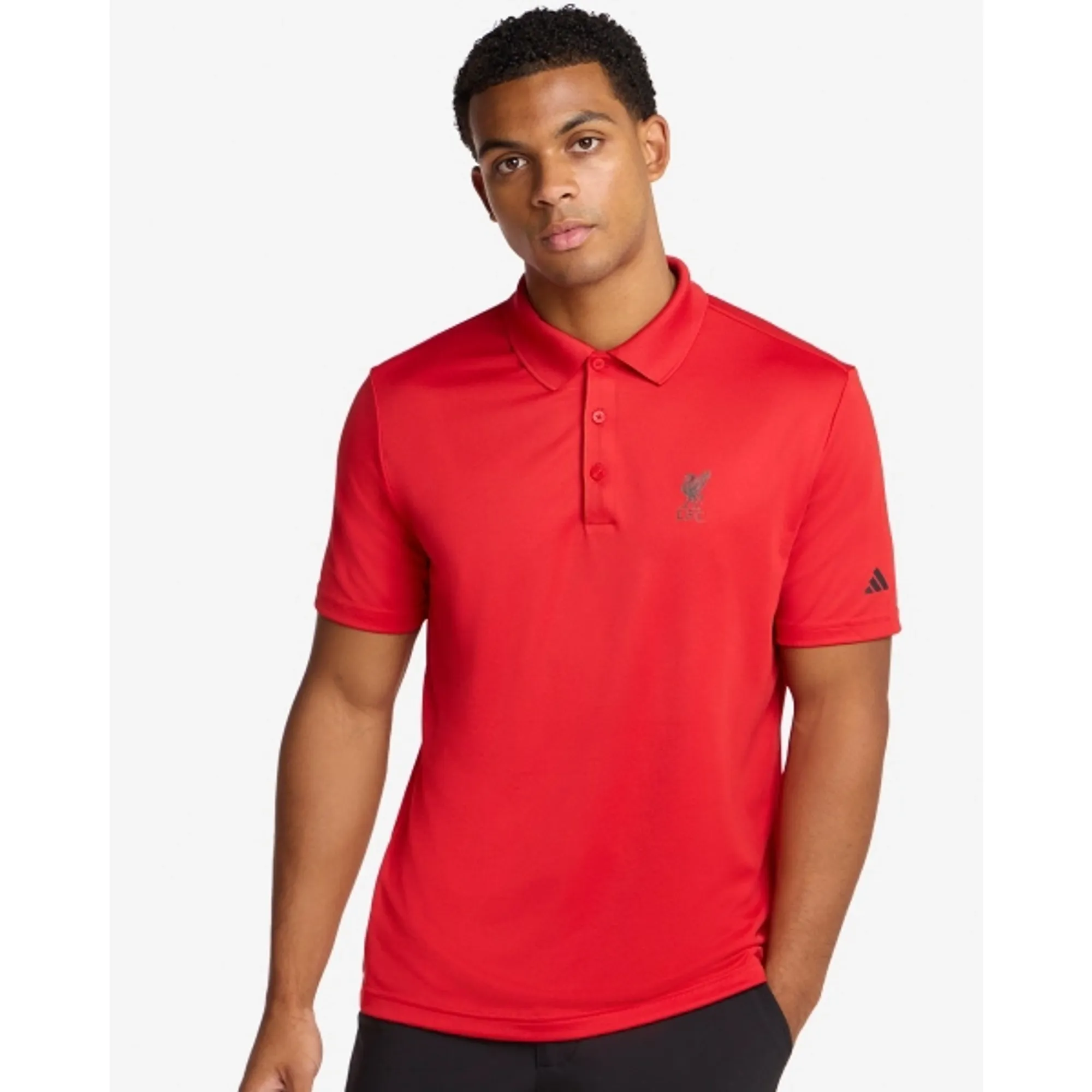 LFC adidas Adults Core Performance Golf Polo Shirt Primegreen Red