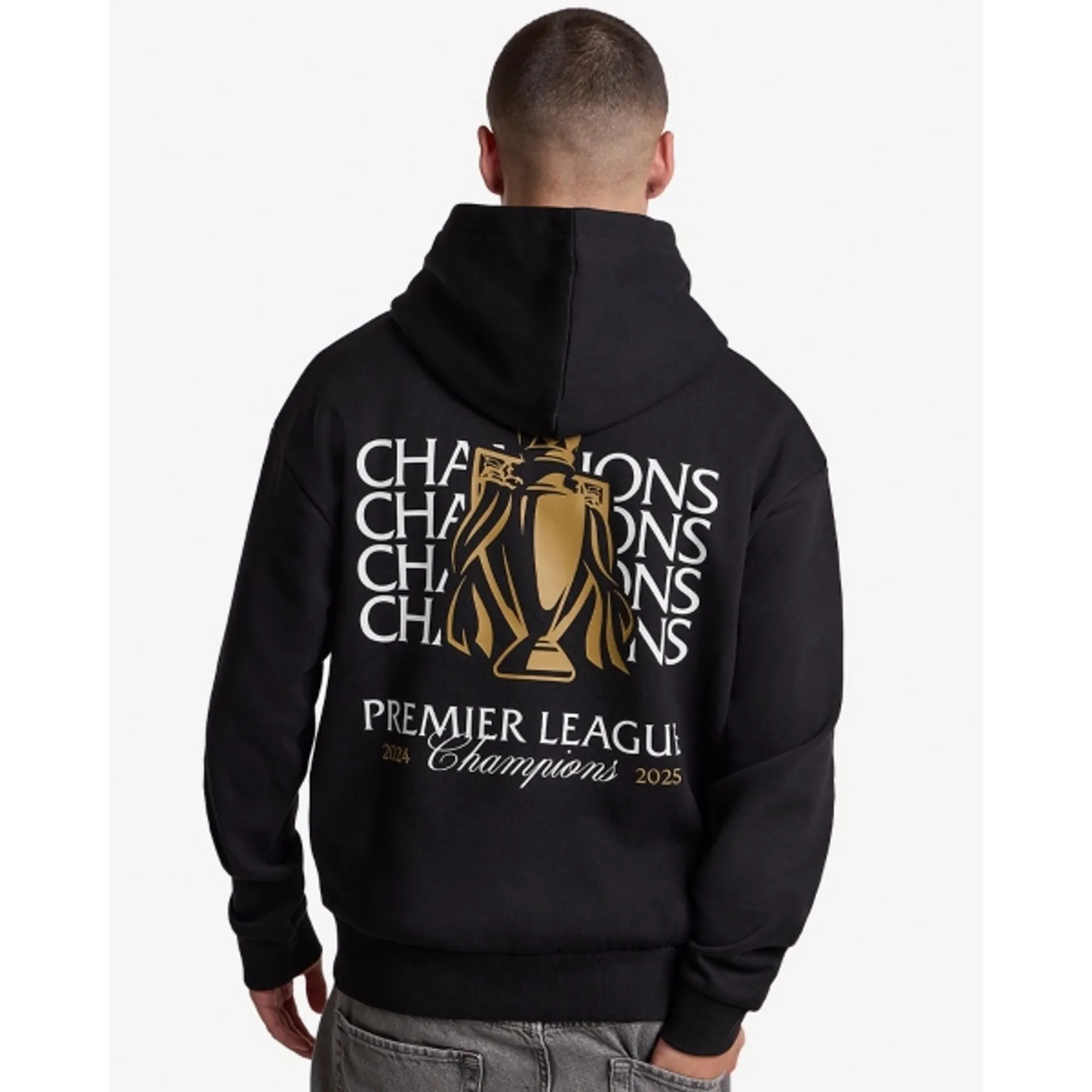 LFC Mens Champions Trophy Oversized Graphic Hoody Black