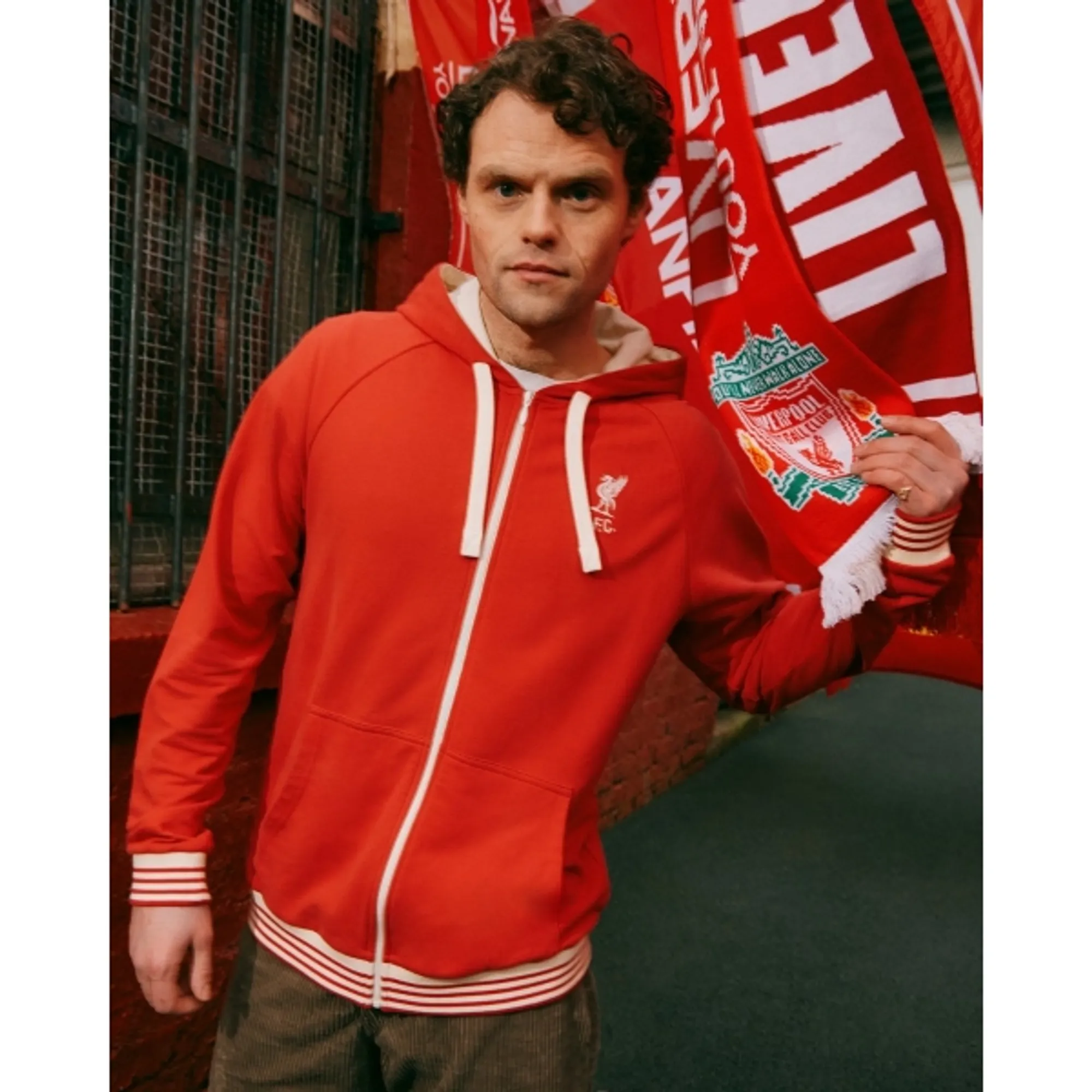 LFC Mens Shankly Zip Through Hoodie Red