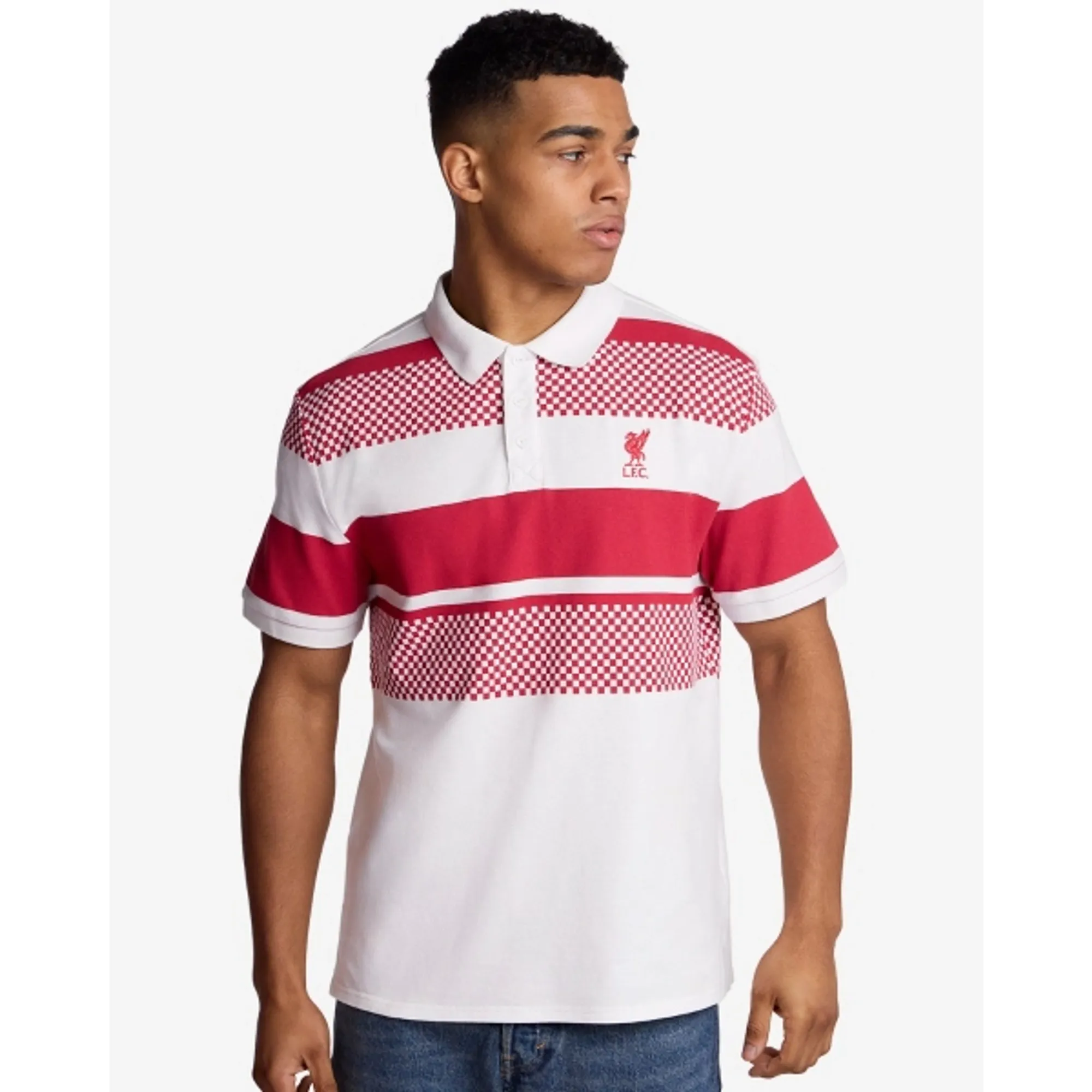 LFC Adults Stripe Polo Shirt White