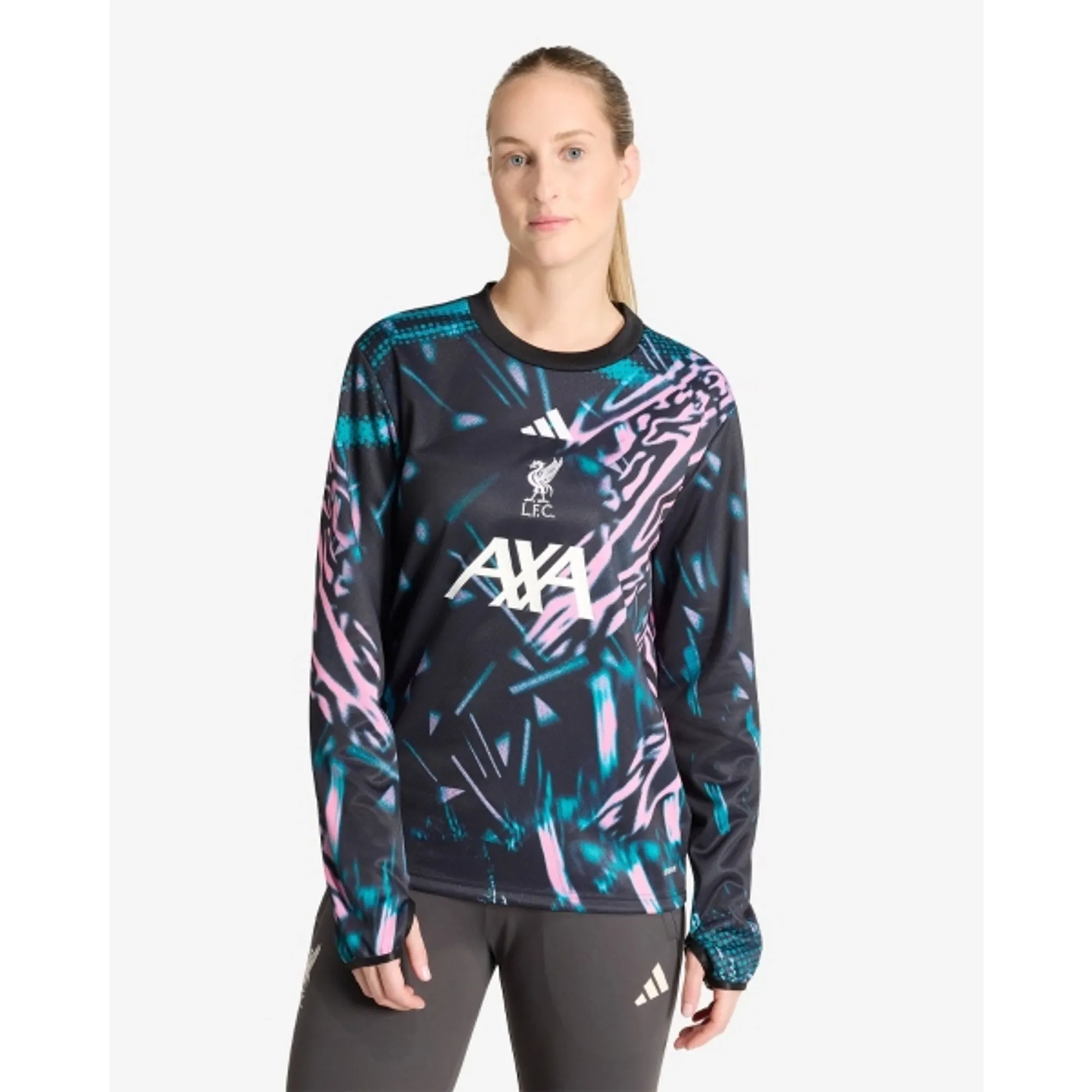 LFC adidas Womens 25/26 Pre-Match Long Sleeve Top Black