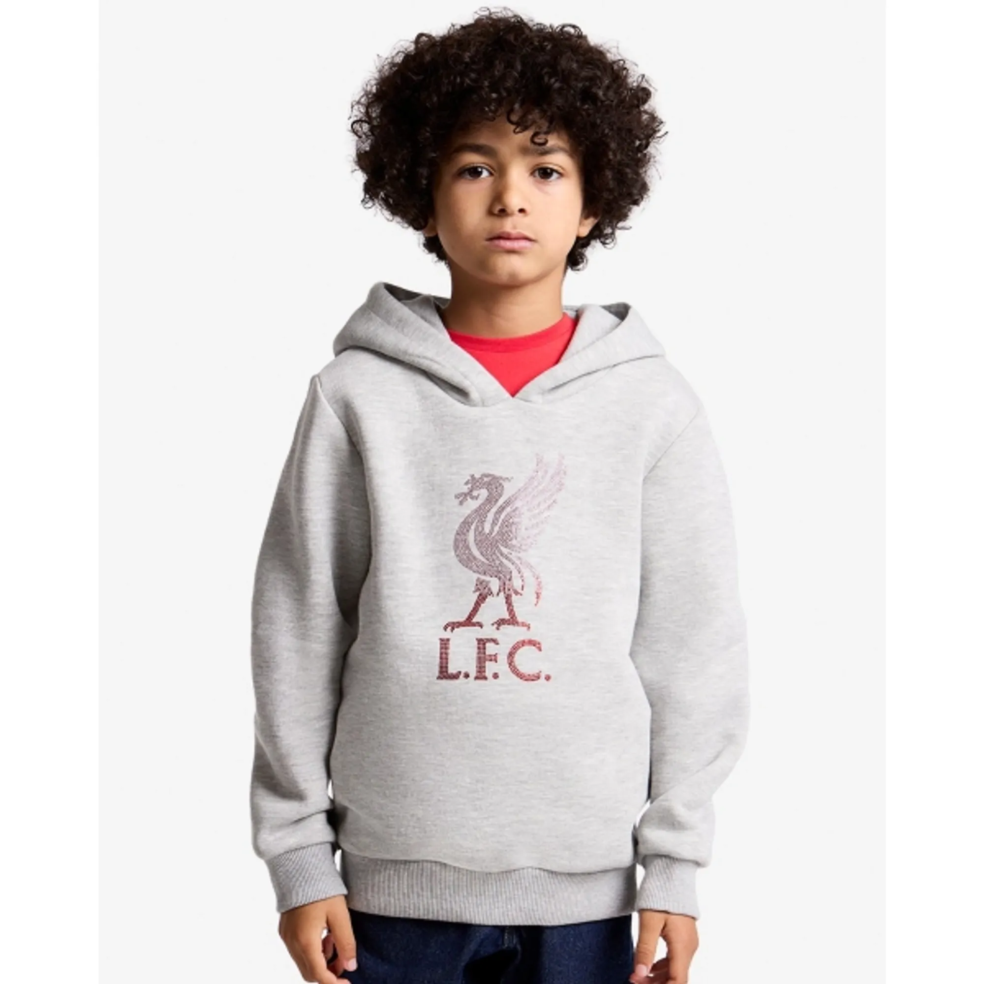LFC Juniors Diamenté Liverbird Hoodie Grey