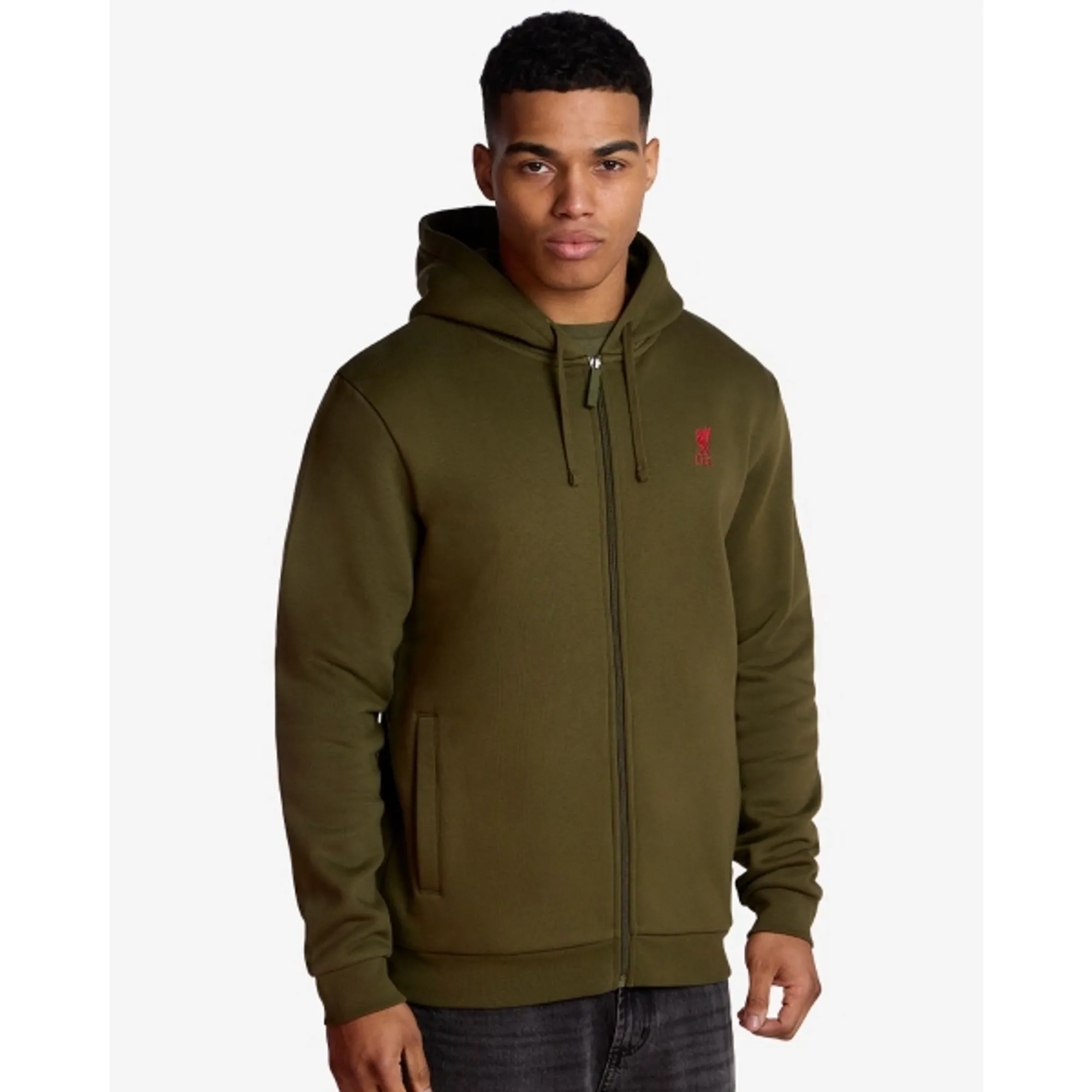 LFC Mens Zip Through Hoodie Khaki