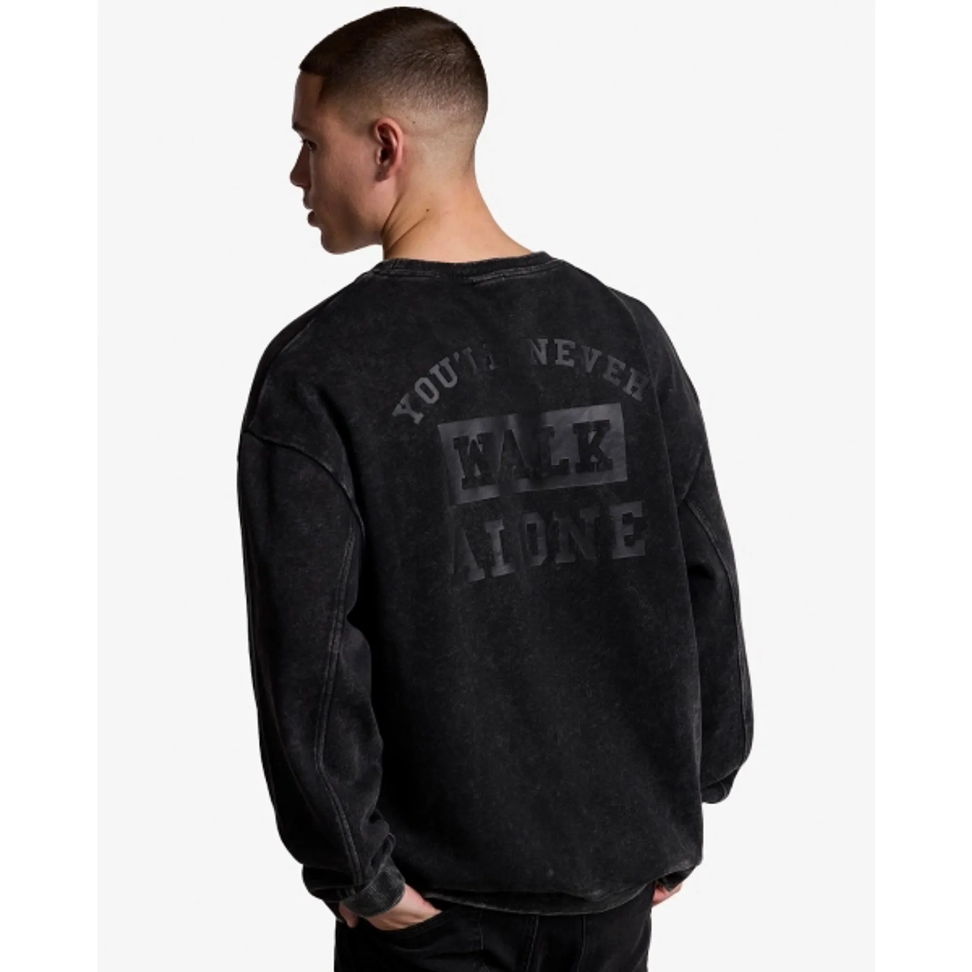 LFC Mens YNWA Oversized Crewneck Sweatshirt Black