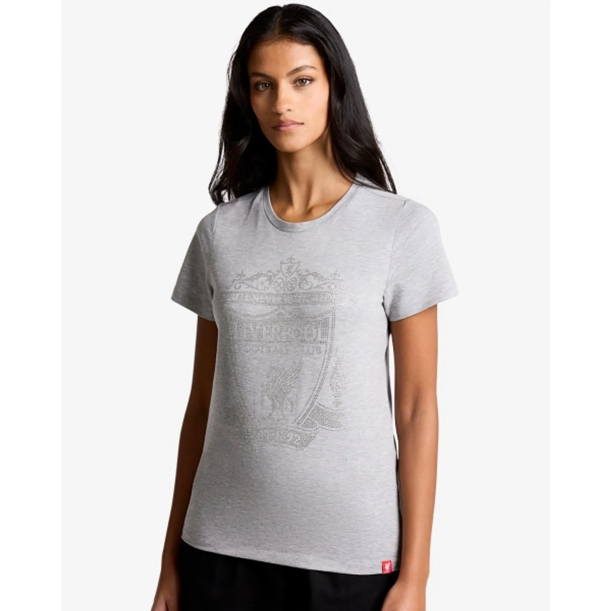 LFC Womens Diamenté Crest Tee Grey