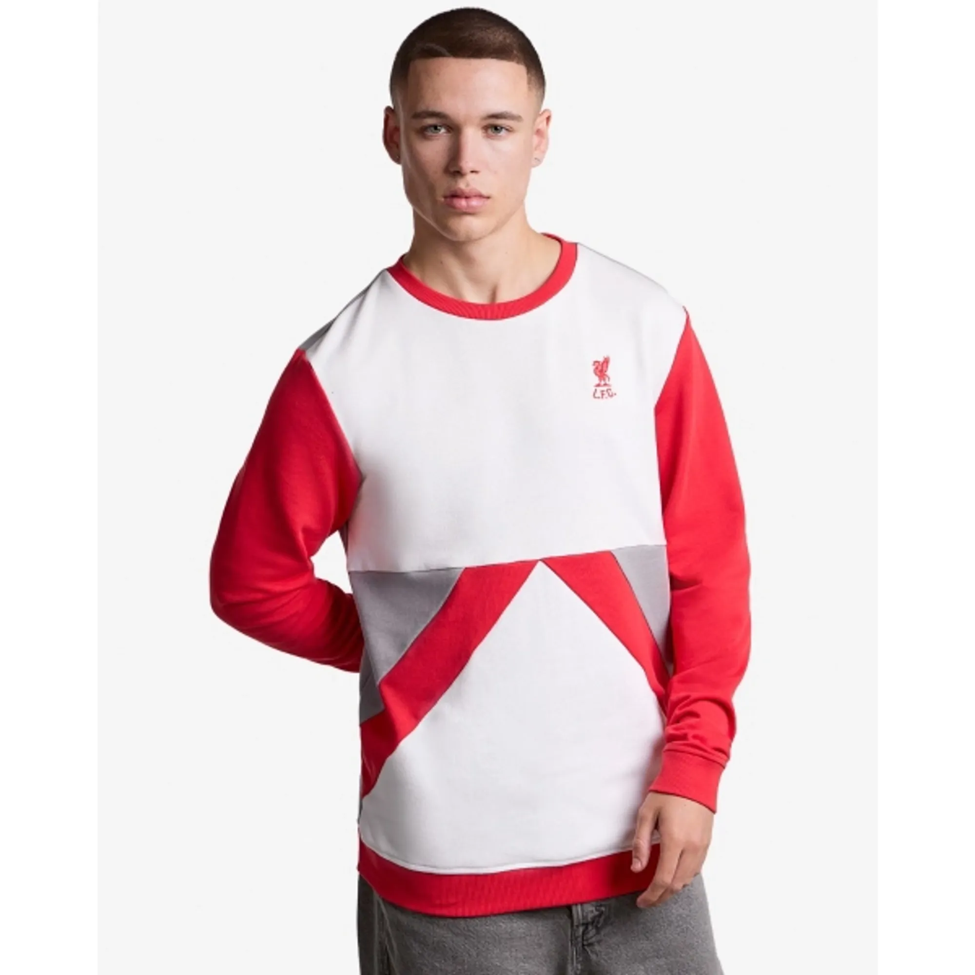 LFC Mens 86 Panel Crewneck Sweatshirt White