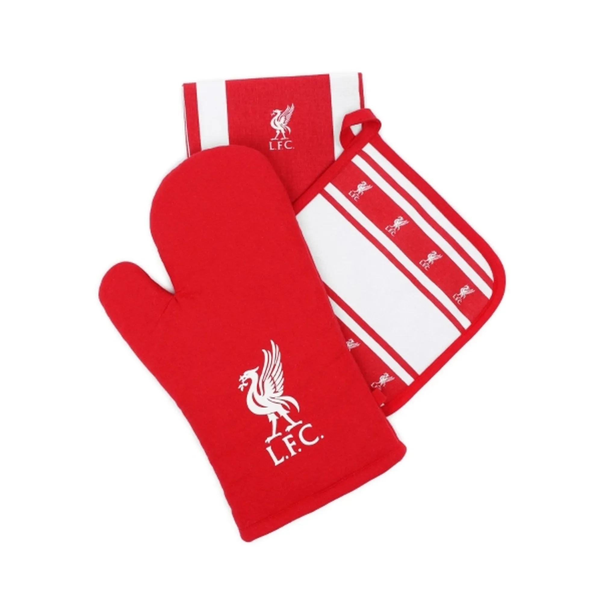 LFC Oven Glove, Towel & Heat Pad Set Red