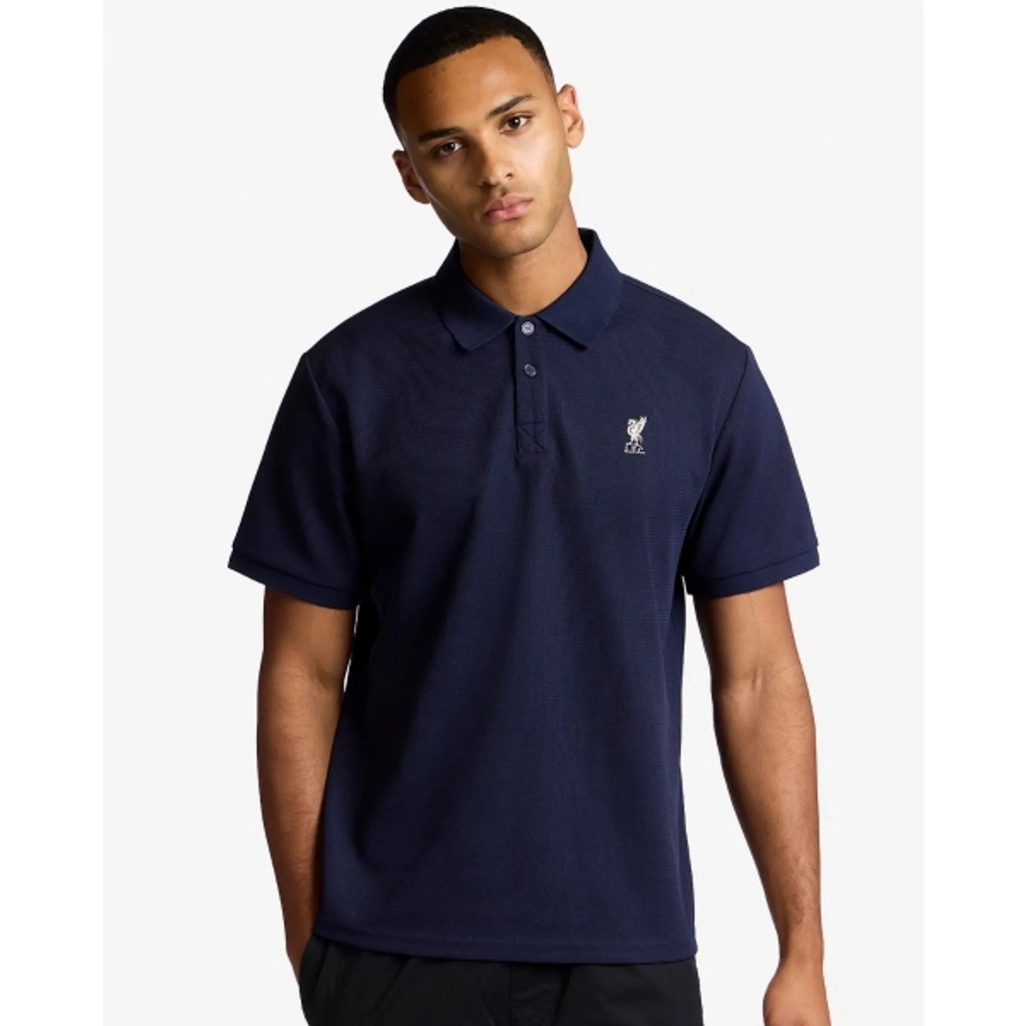 LFC Mens Textured Polo Navy