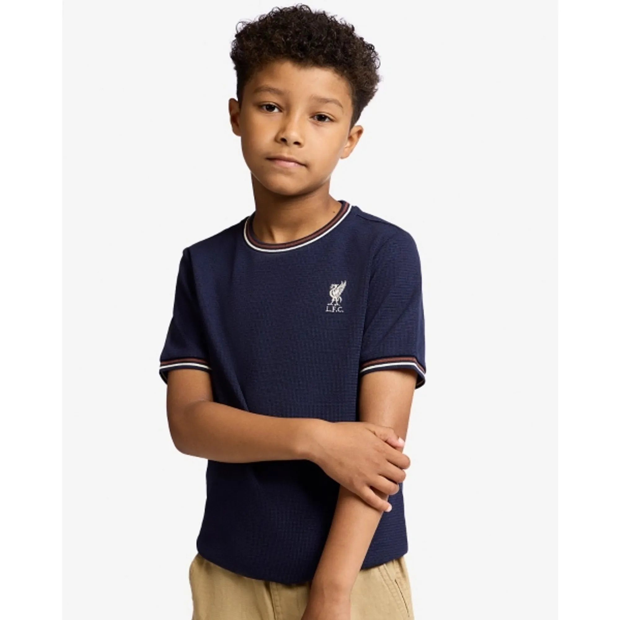 LFC Juniors Knitted Cuff Tee Navy