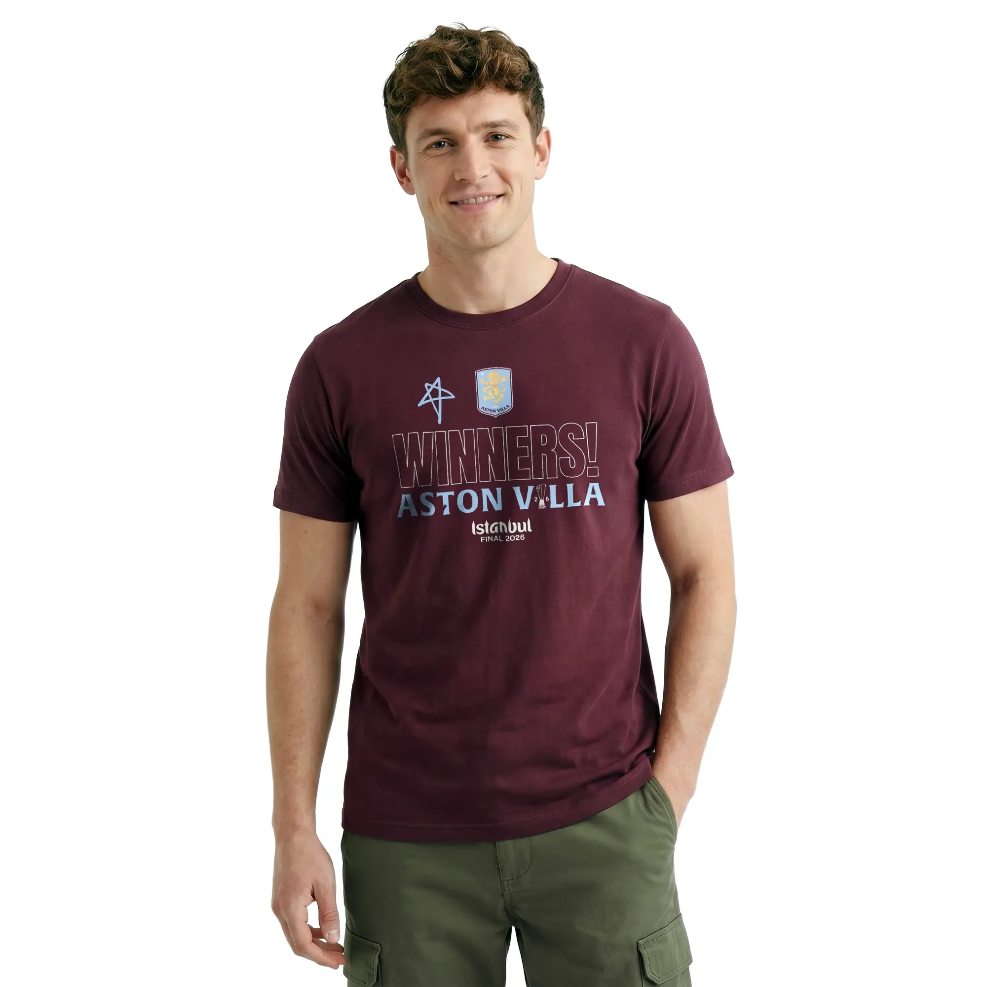 Aston Villa UEFA Europa League Istanbul Final 2026 Winners T-Shirt - Claret