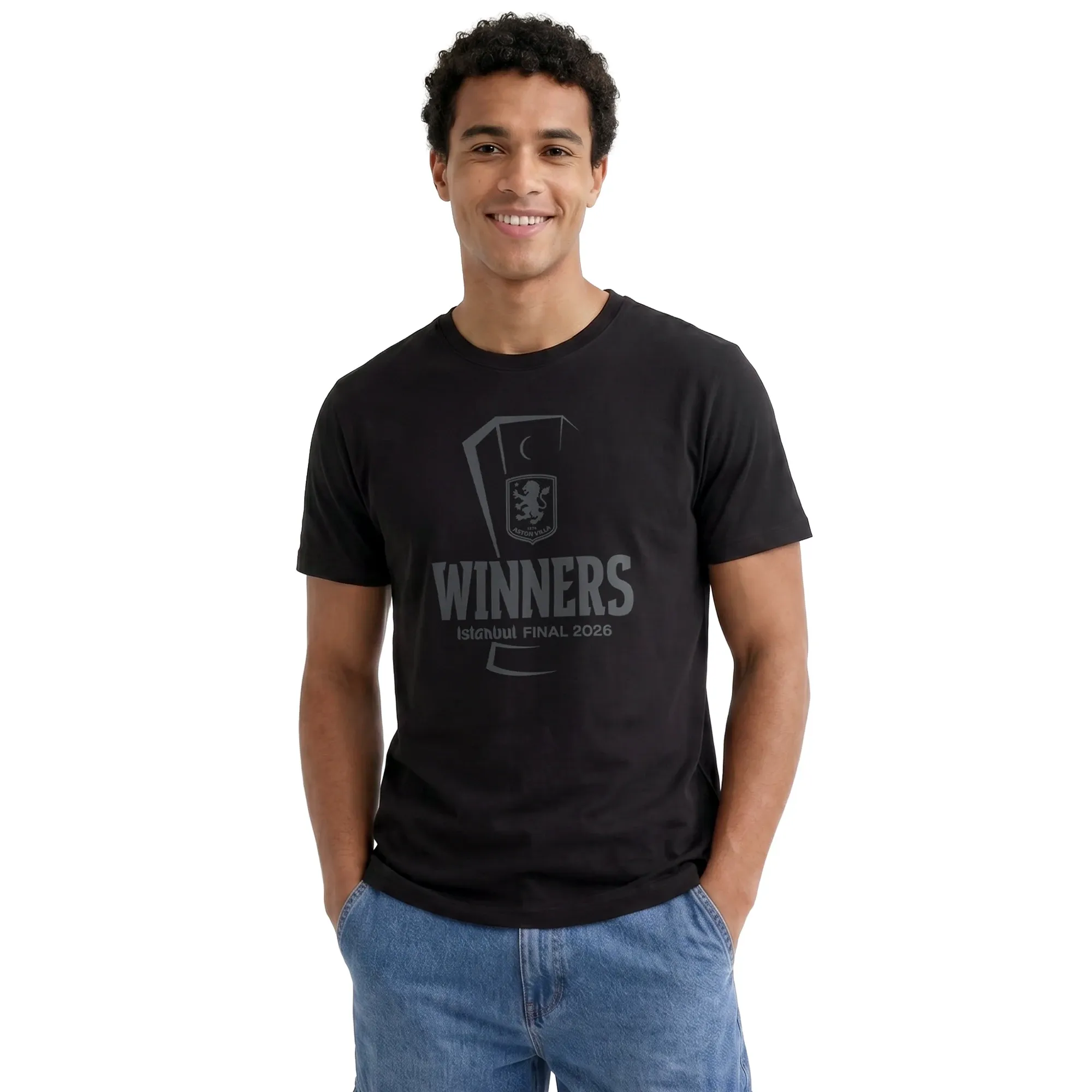 Aston Villa UEFA Europa League Istanbul Final 2026 Winners T-Shirt - Black