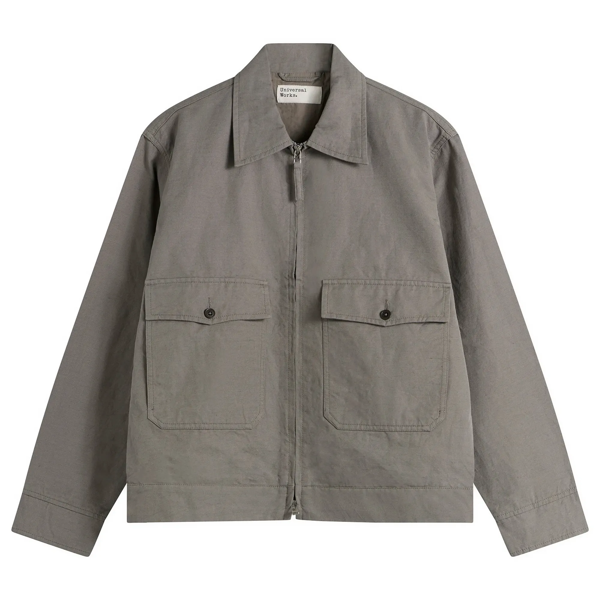 Universal Works Men's Linen Slub Weave S130 Jacket Mid Grey