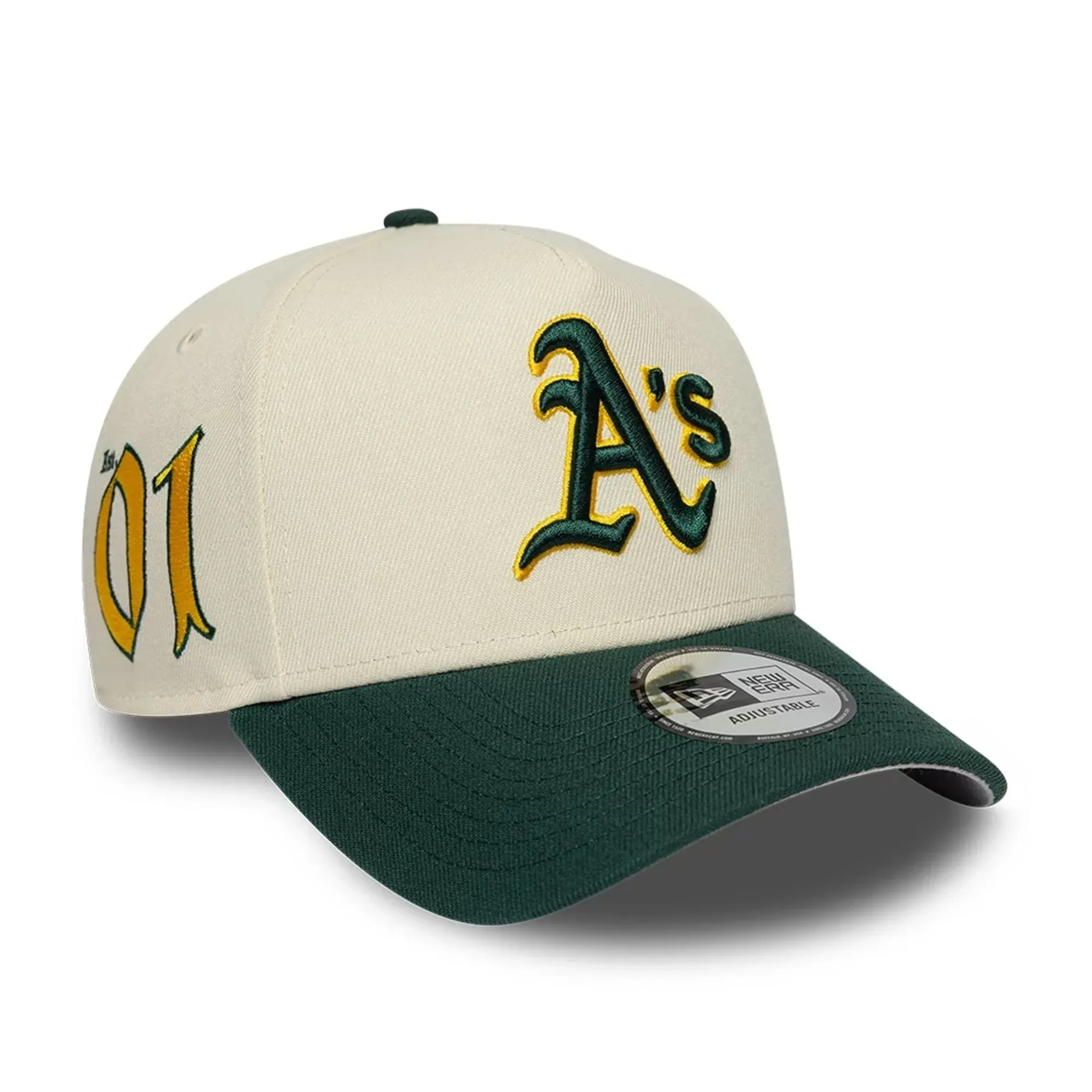 Athletics MLB Side Hit Cream 9FORTY E-Frame Adjustable Cap New Era Cap adult unisex