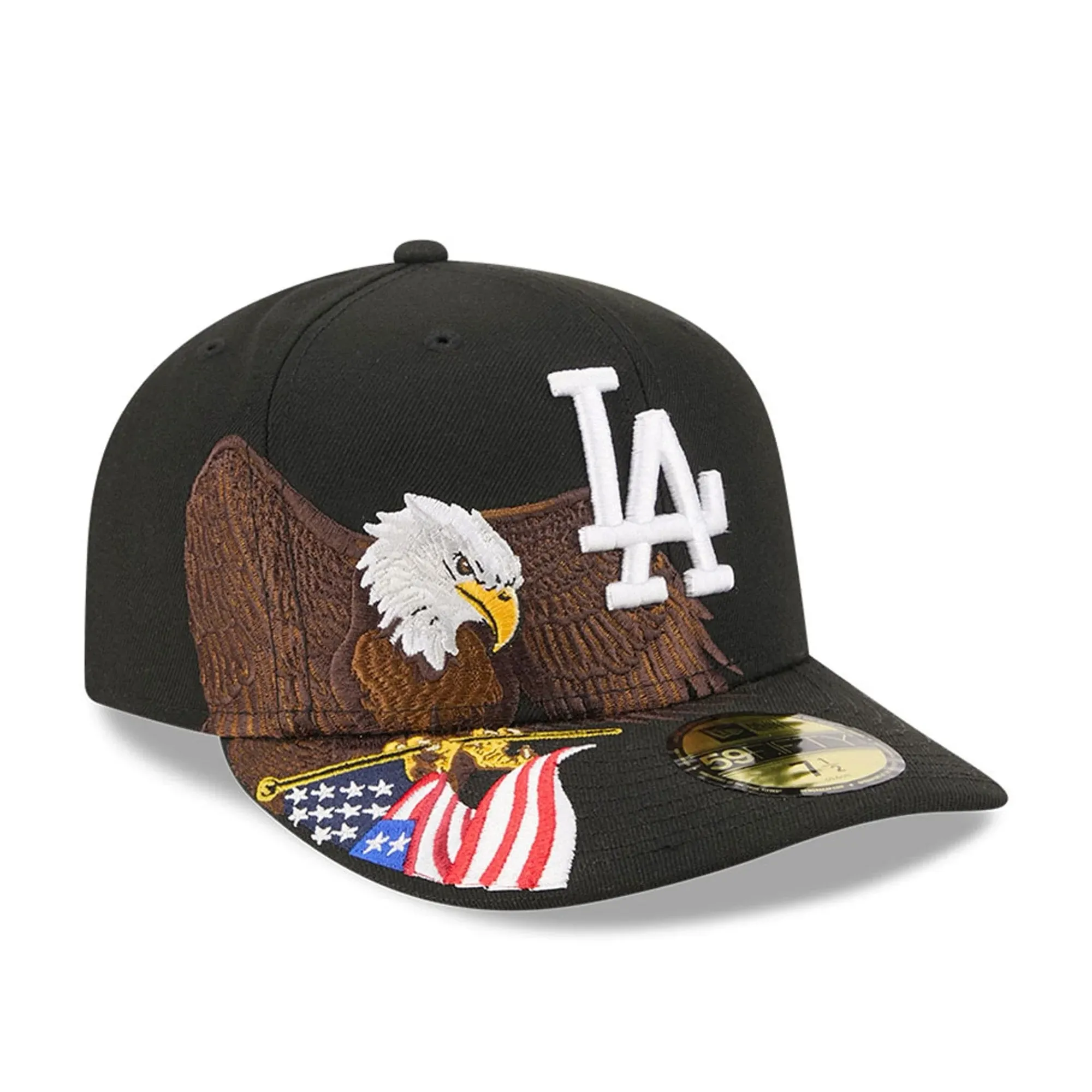 LA Dodgers MLB Eagle Black 59FIFTY Fitted Cap New Era Cap adult unisex