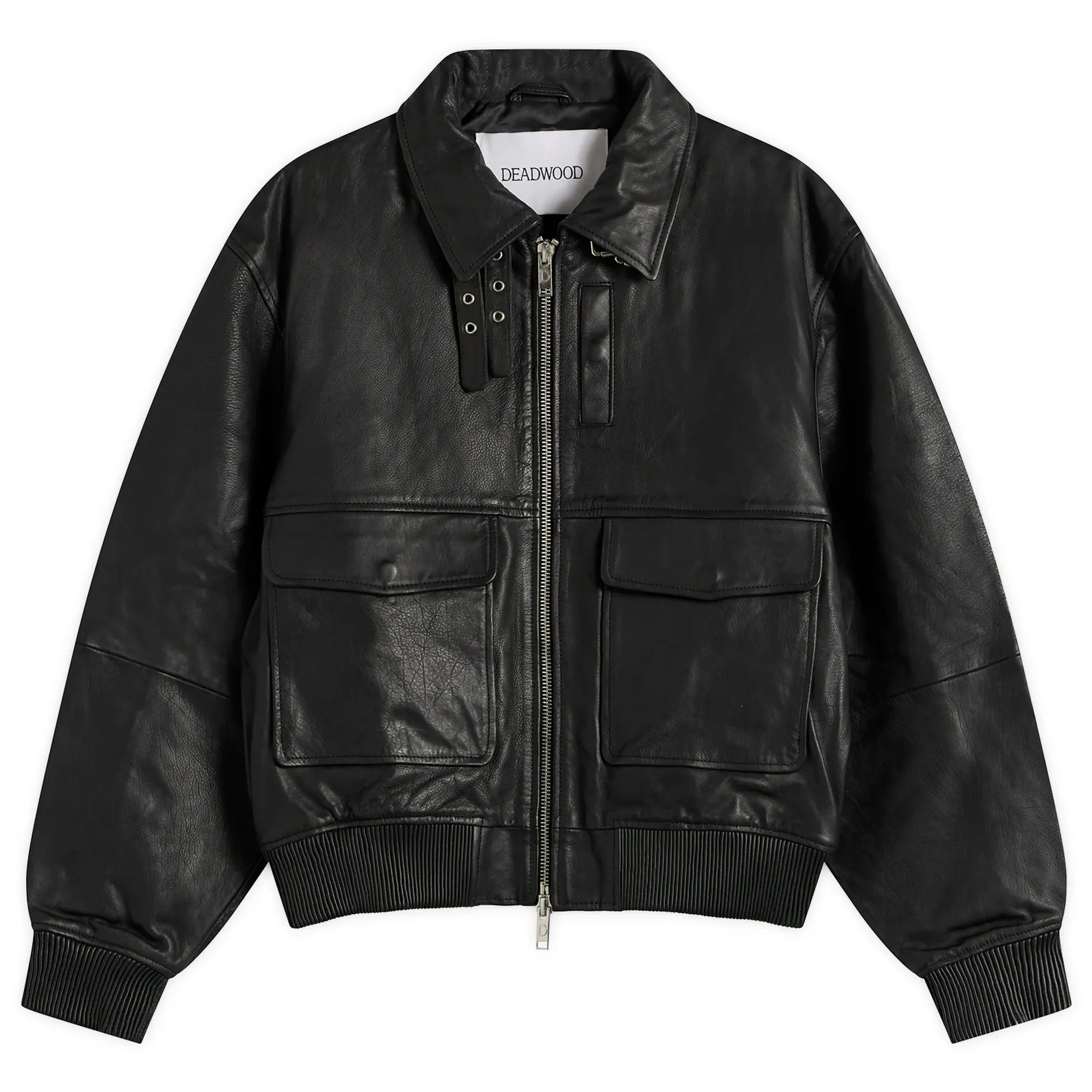 Deadwood Men's Wingman Leather Bomber Black