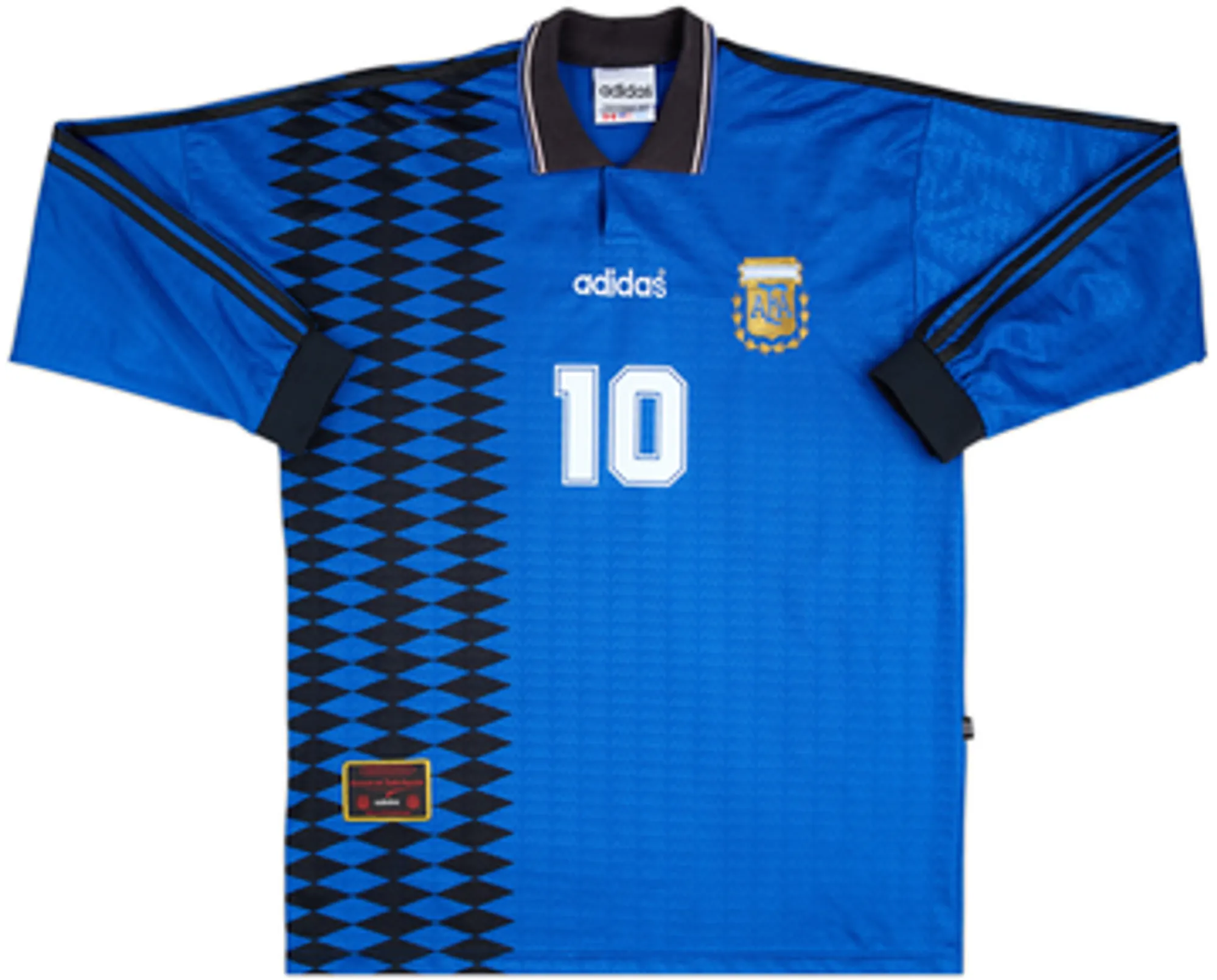 1994-97 Argentina Away L/S Shirt Maradona #10 - 9/10 - (L)