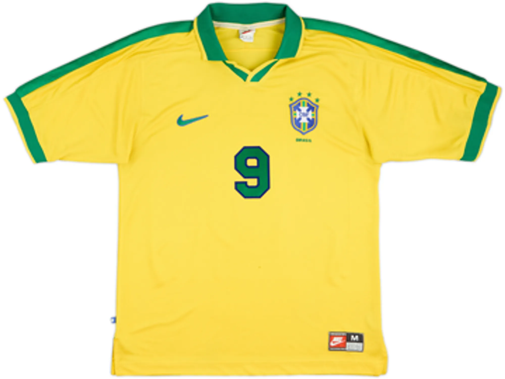 1997-98 Brazil Home Shirt Ronaldo #9 - 5/10 - (M)