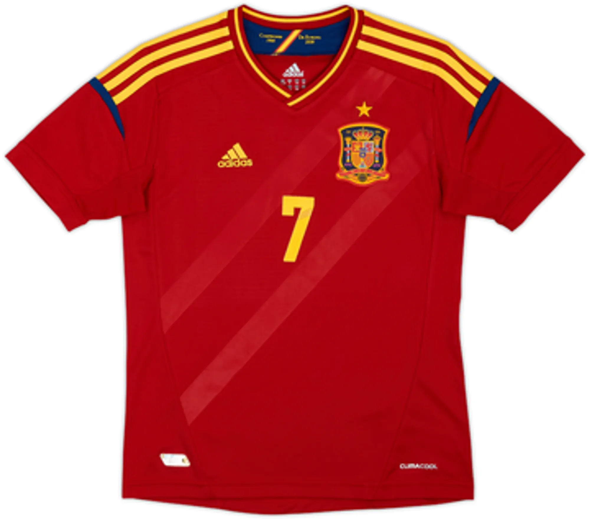 2011-12 Spain Home Shirt David Villa #7 - 8/10 - (M.Boys)