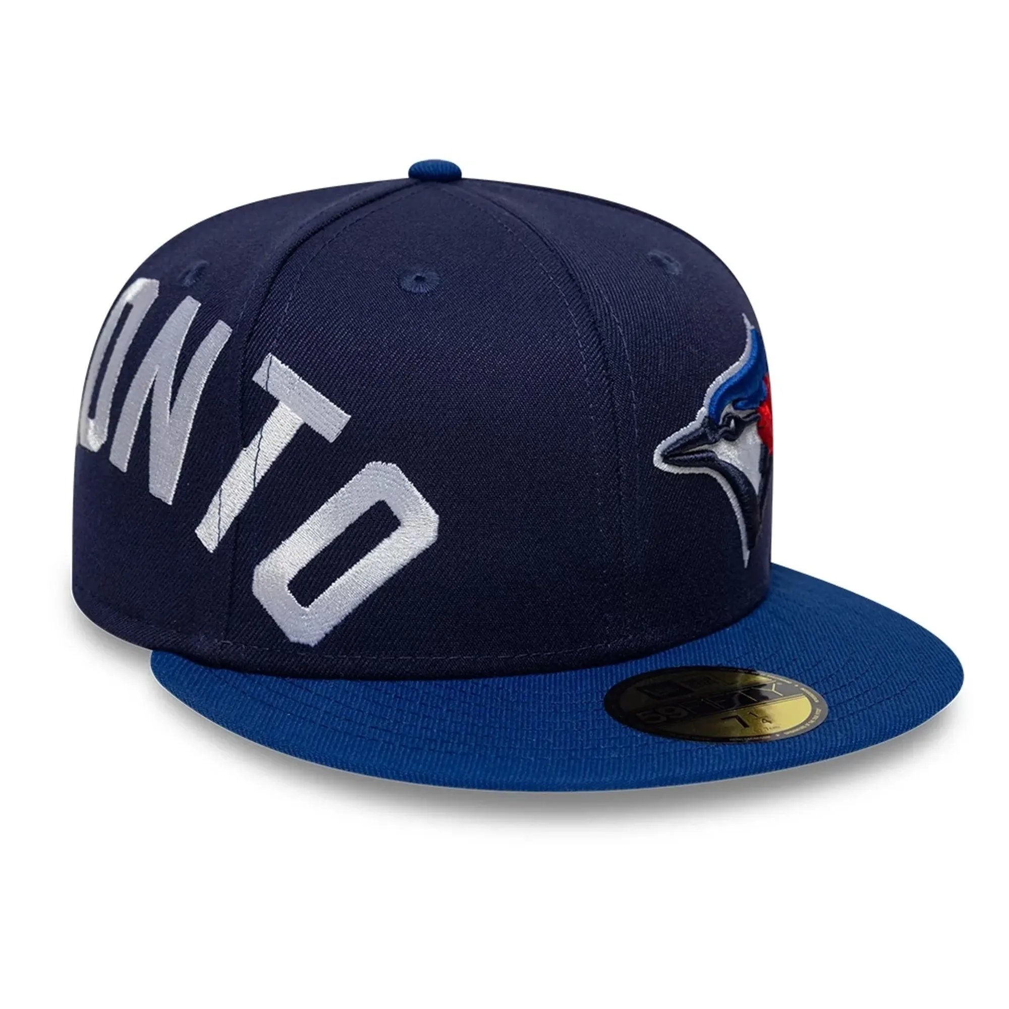 Toronto Blue Jays MLB Multi Logo Satin Lined Navy 59FIFTY Fitted Cap New Era Cap adult unisex