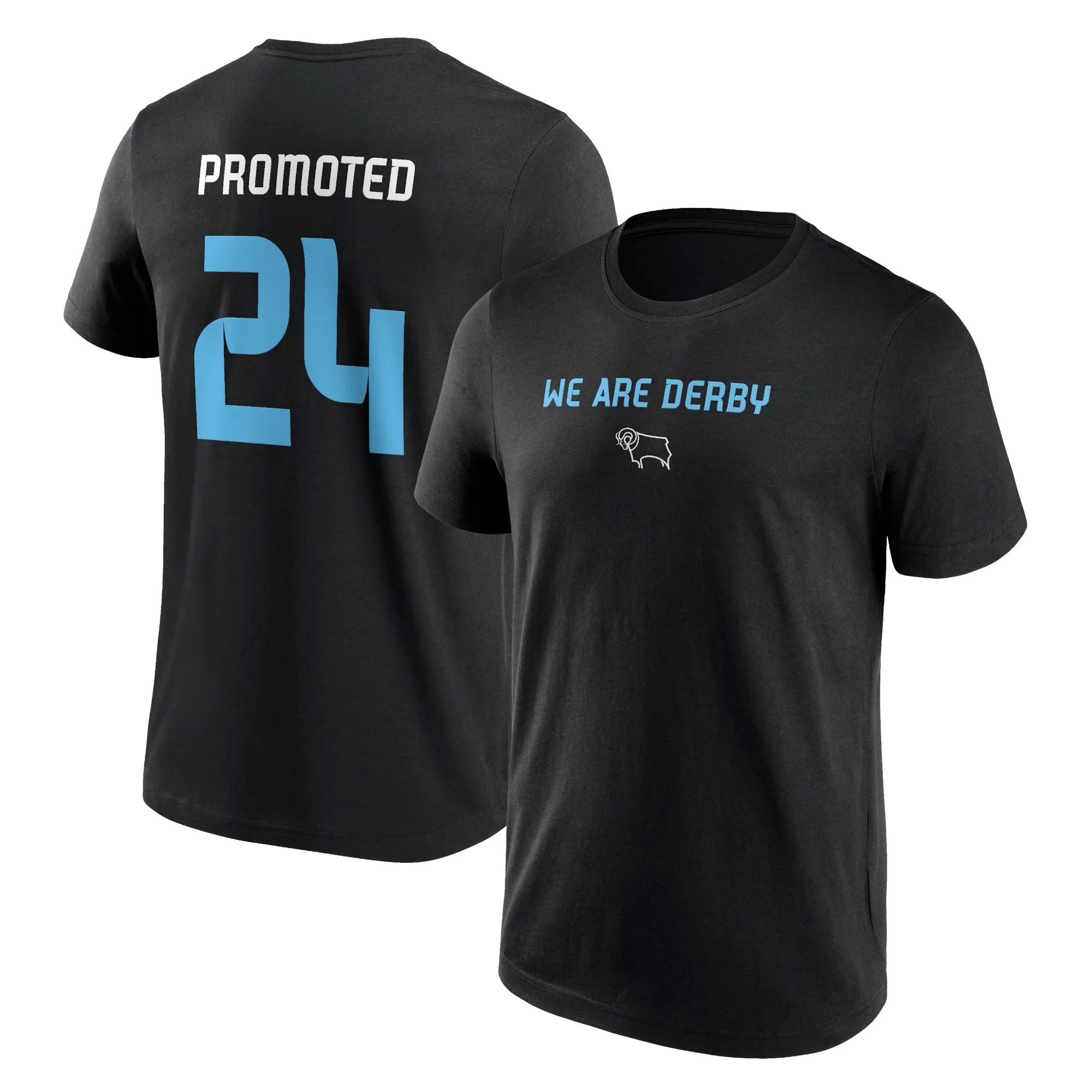 Derby County 2024 Promotion T-Shirt - Black - Unisex