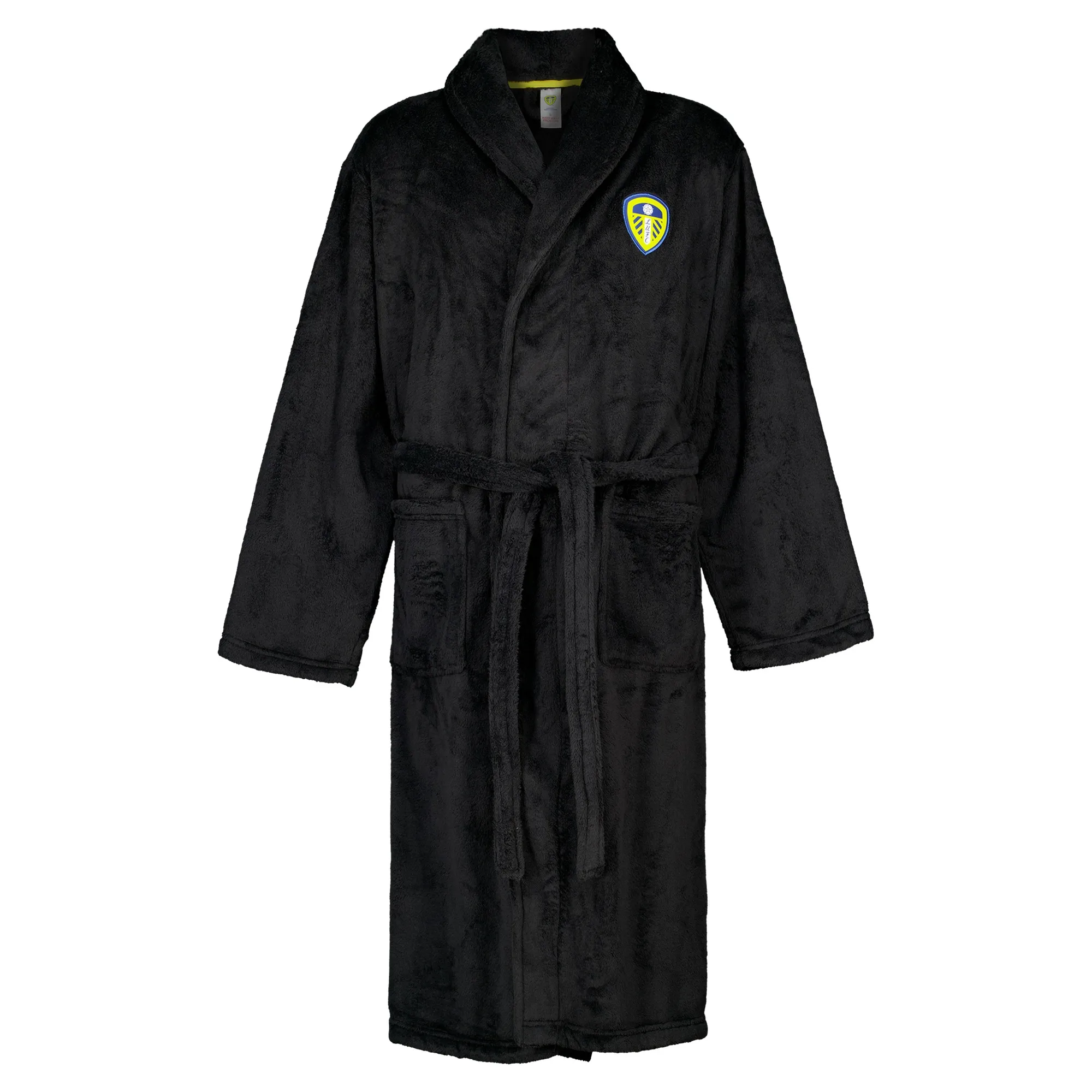 Leeds United Supersoft Dressing Gown - Black - Boys