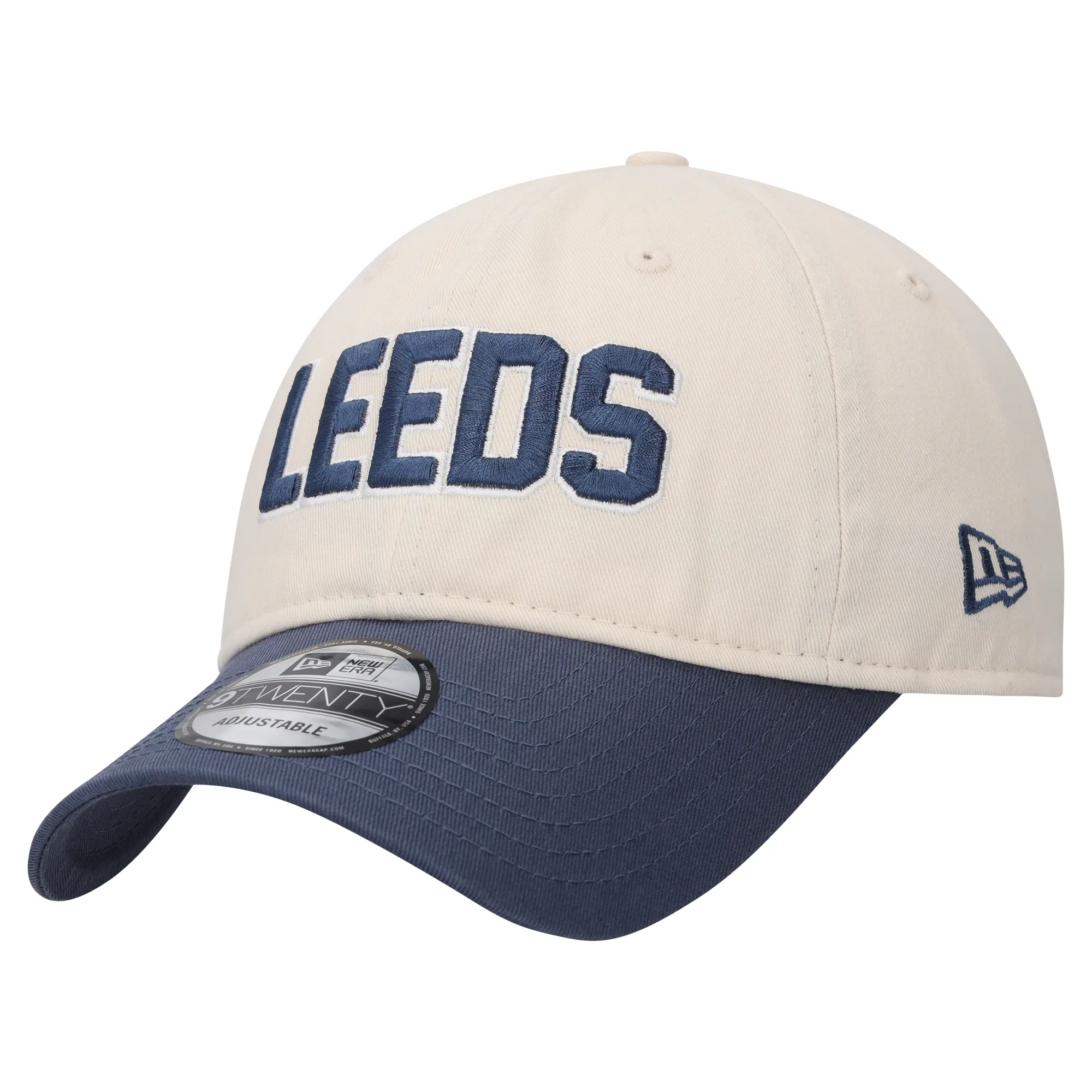 Leeds United New Era Seasonal Script 9TWENTY - Light Cream - Unisex