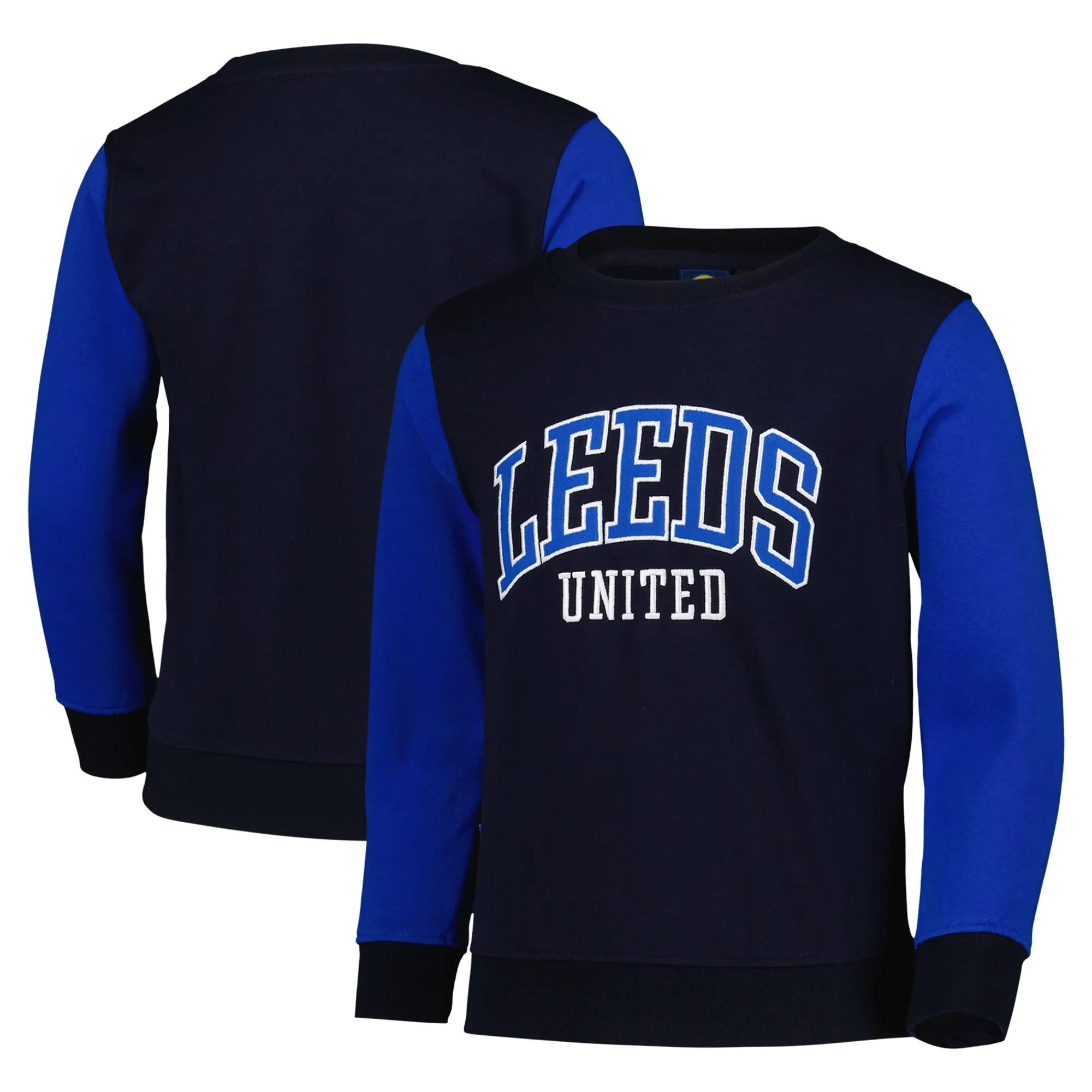 Leeds United Collegiate Crew Sweatshirt - Blue - Boys