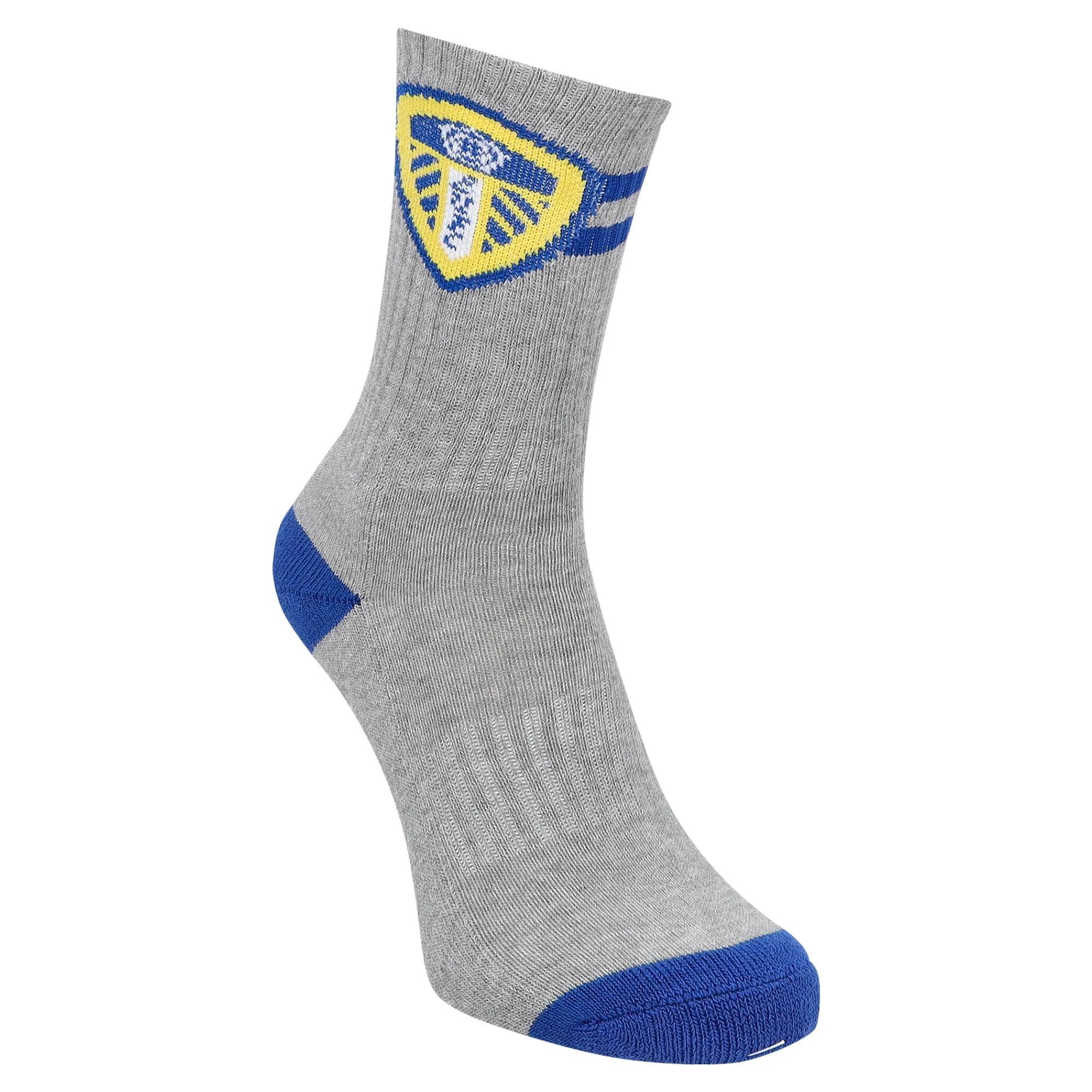Leeds United Crest Grey Sports Socks - Grey - Mens