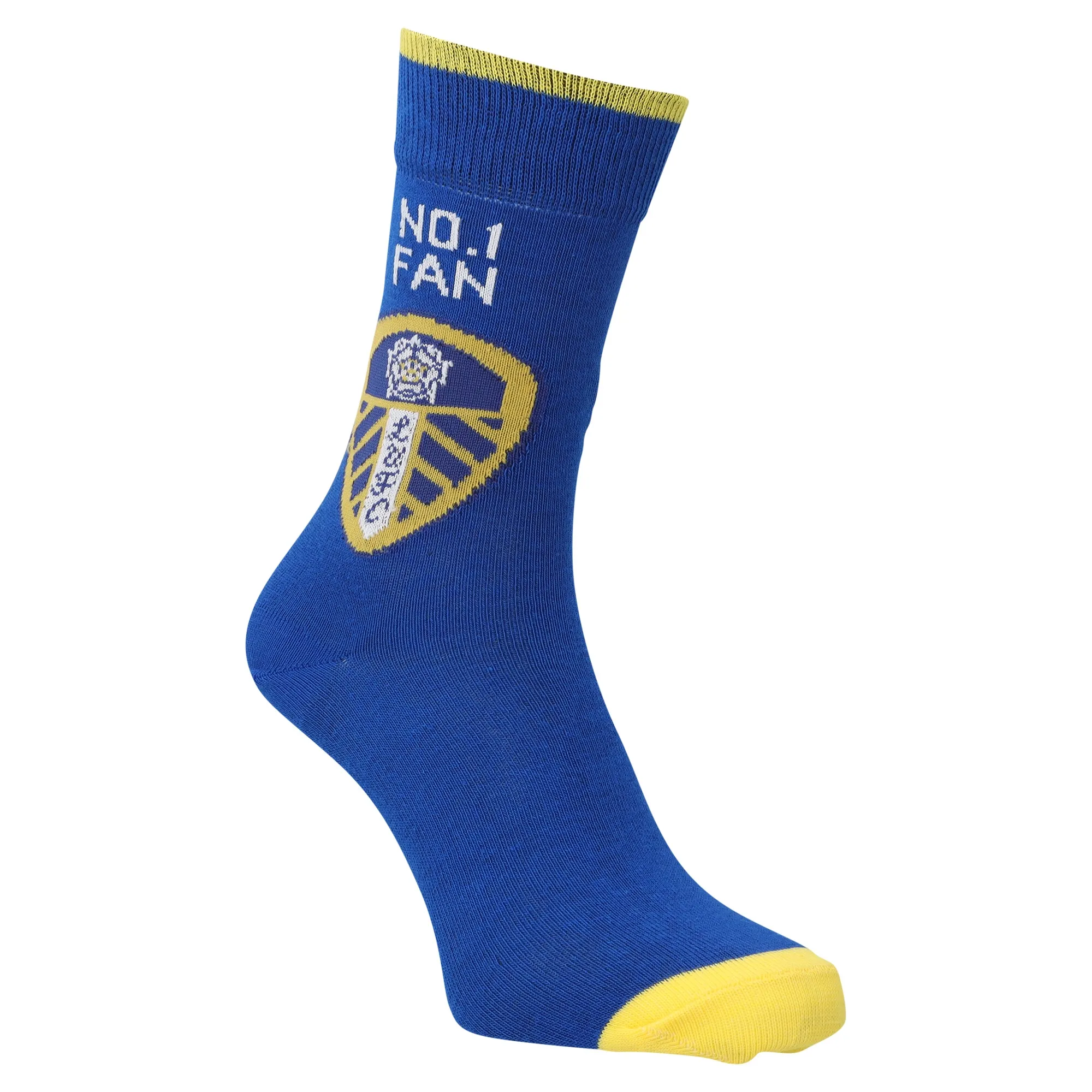 Leeds United No.1 Fan Socks - Blue - Adults