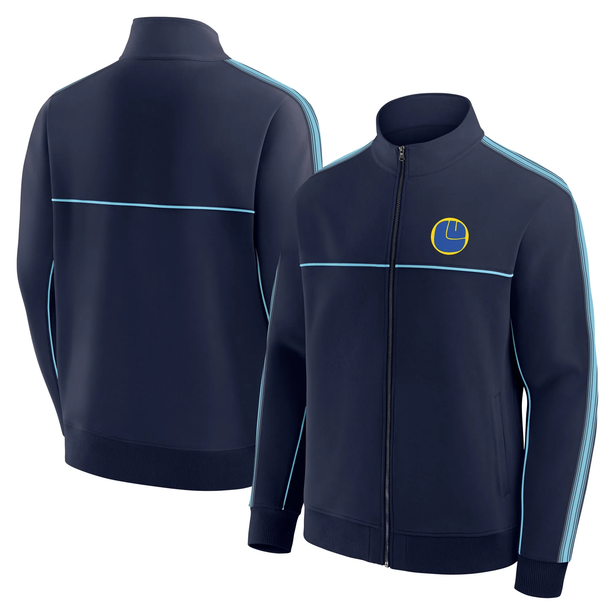 Leeds United Retro Track Jacket - Maritime Blue - Mens