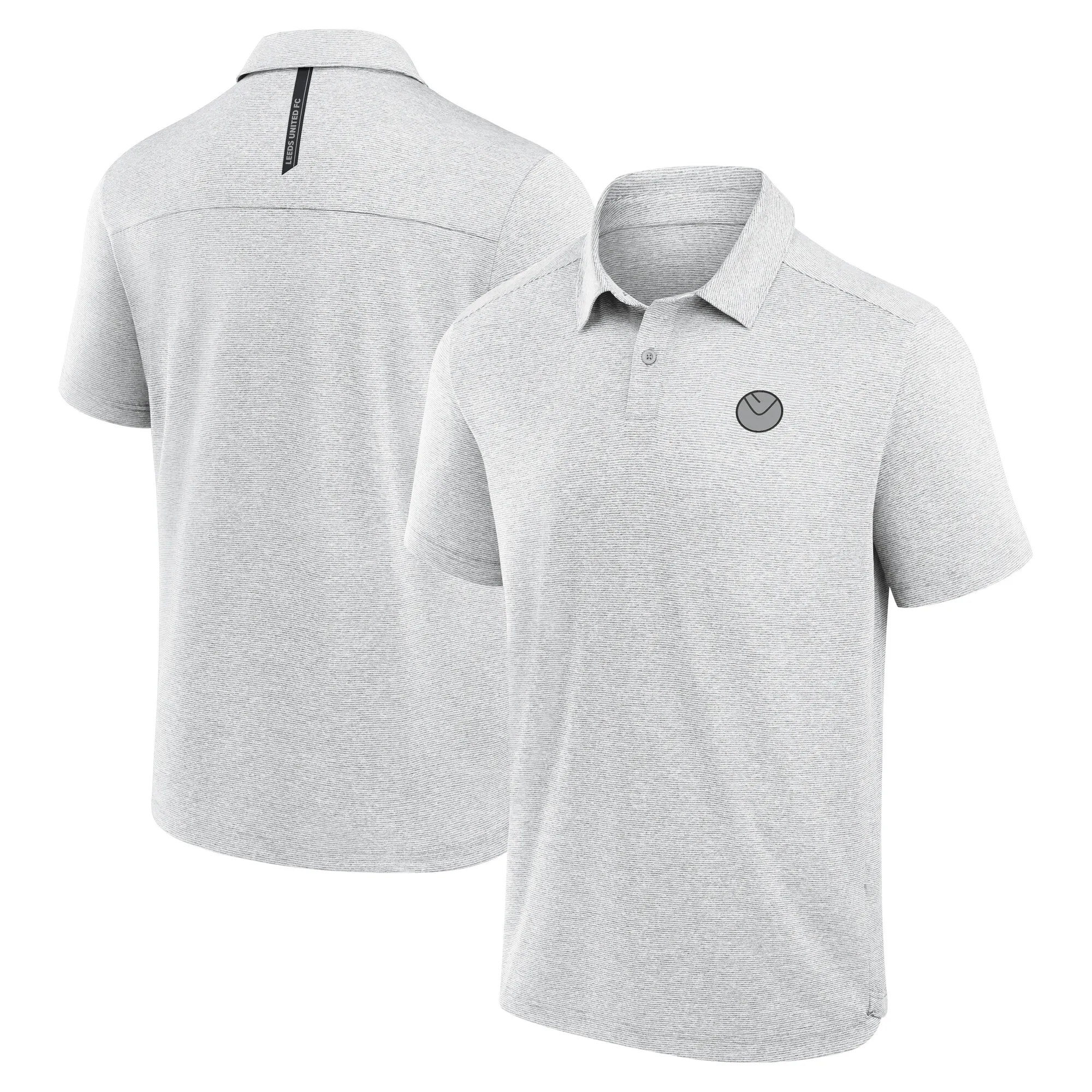 Leeds United Stripe Polo - Quiet Grey - Mens